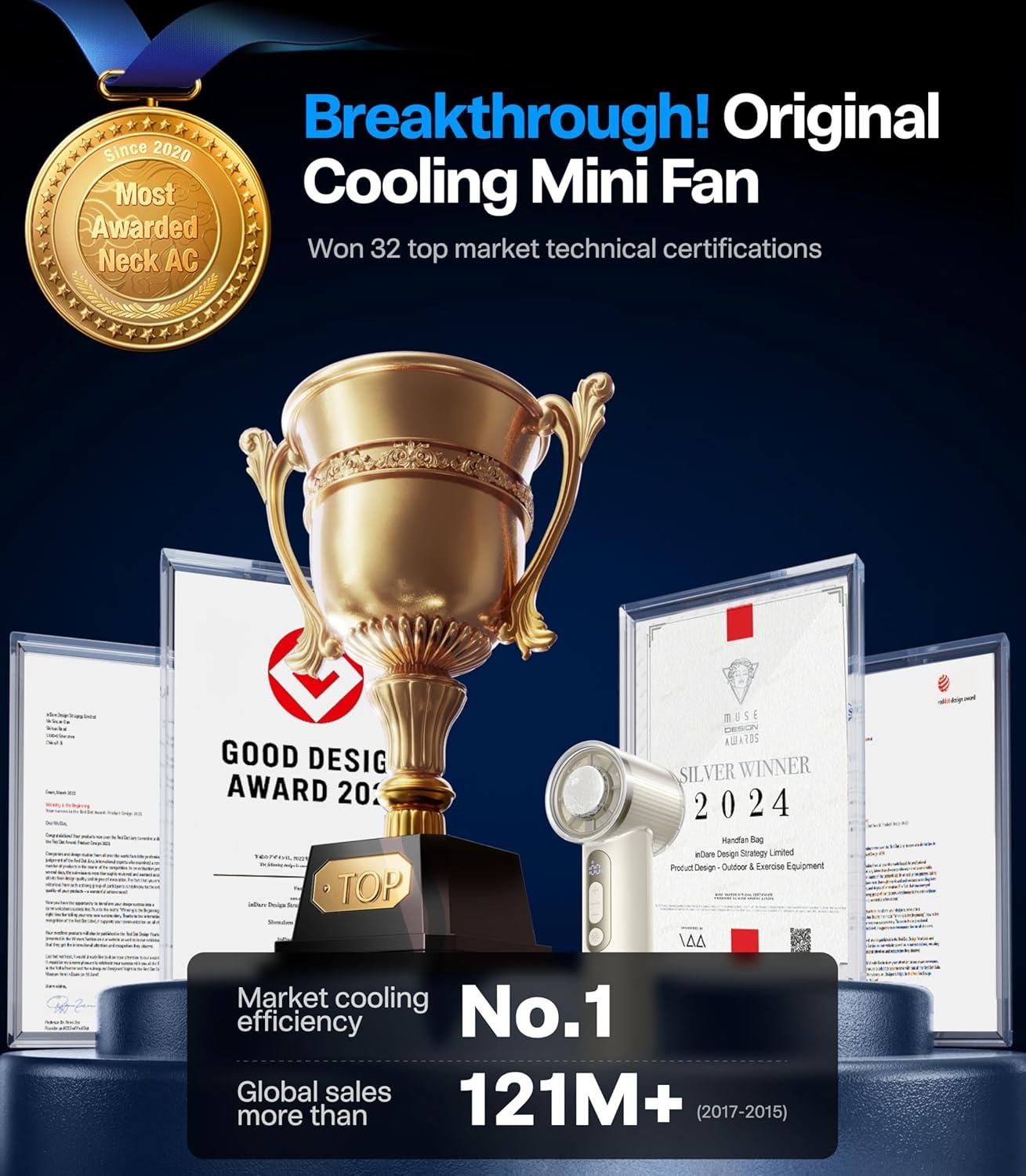 imageTORRAS COOLiFY iva Handheld Fan with Ice Cooler 0100 Adjustable Speed Super Mini Powerful Portable Fan 5000mAh Rechargeable Hand Fans for Travel Essentials Outdoor Gifts for Dad Women CharcoalIvory