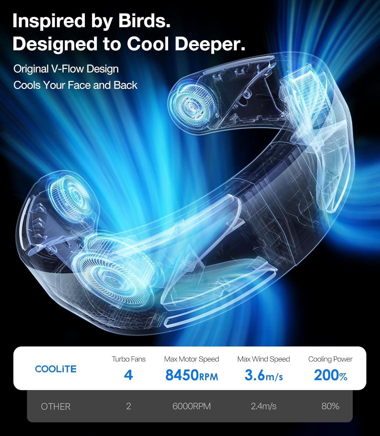 imageTORRAS COOLiTE Neck Fan Industrys Strongest Wind Power Portable Neck Fan with 14H Battery 360 Cooling Neck Fan Lightweight amp Foldable Neck Fans for Outdoor Travel Gifts for Dad Women IvoryIvory