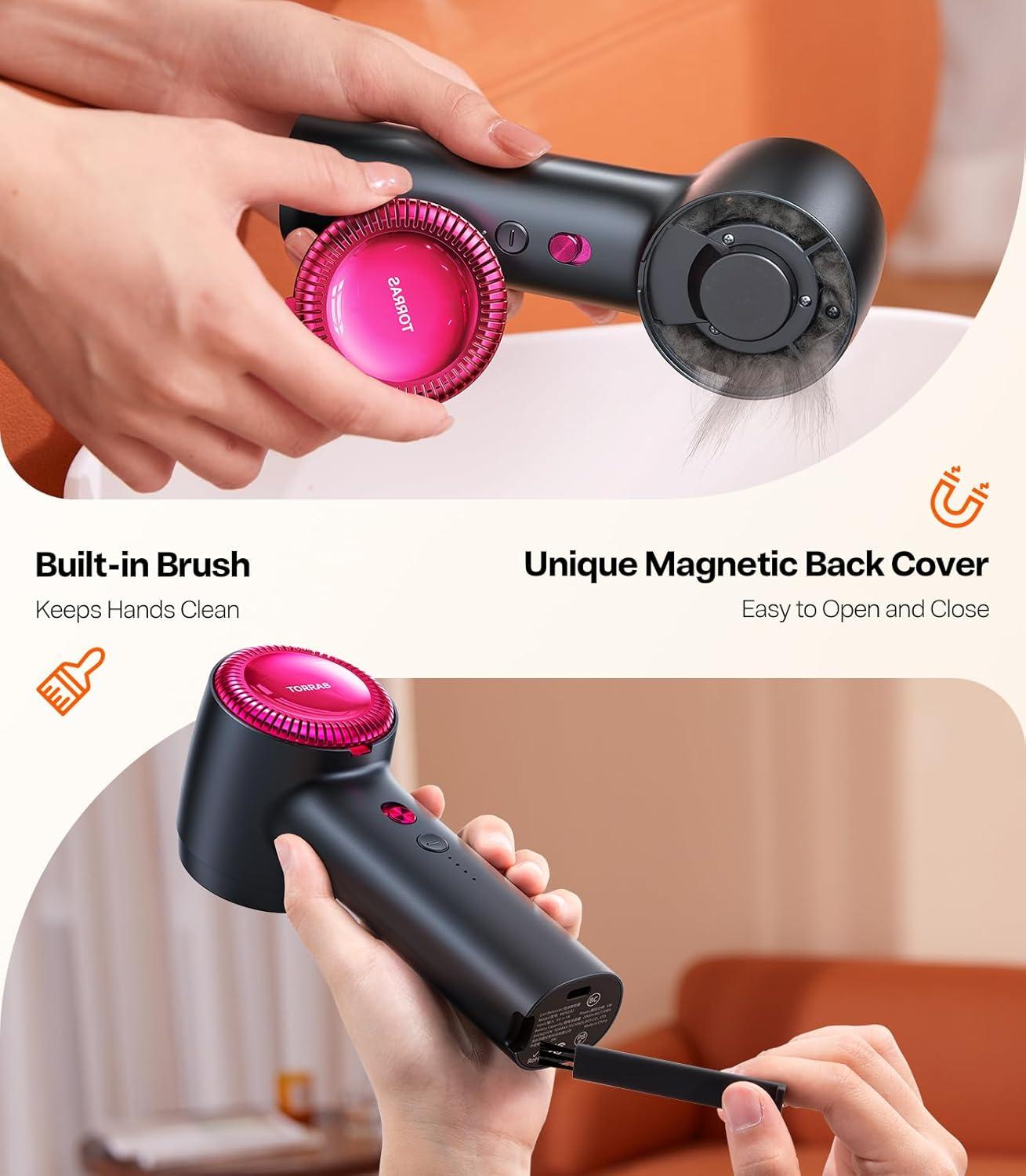 imageTORRAS DualHead Fabric Shaver Longest Durability amp 50ml Large Capacity Rechargeable Lint Removers to Remove Pills 6Leaf Blades Defuzzer Electric Shaver for Clothes Couch Furniture Pearl WhiteBlack