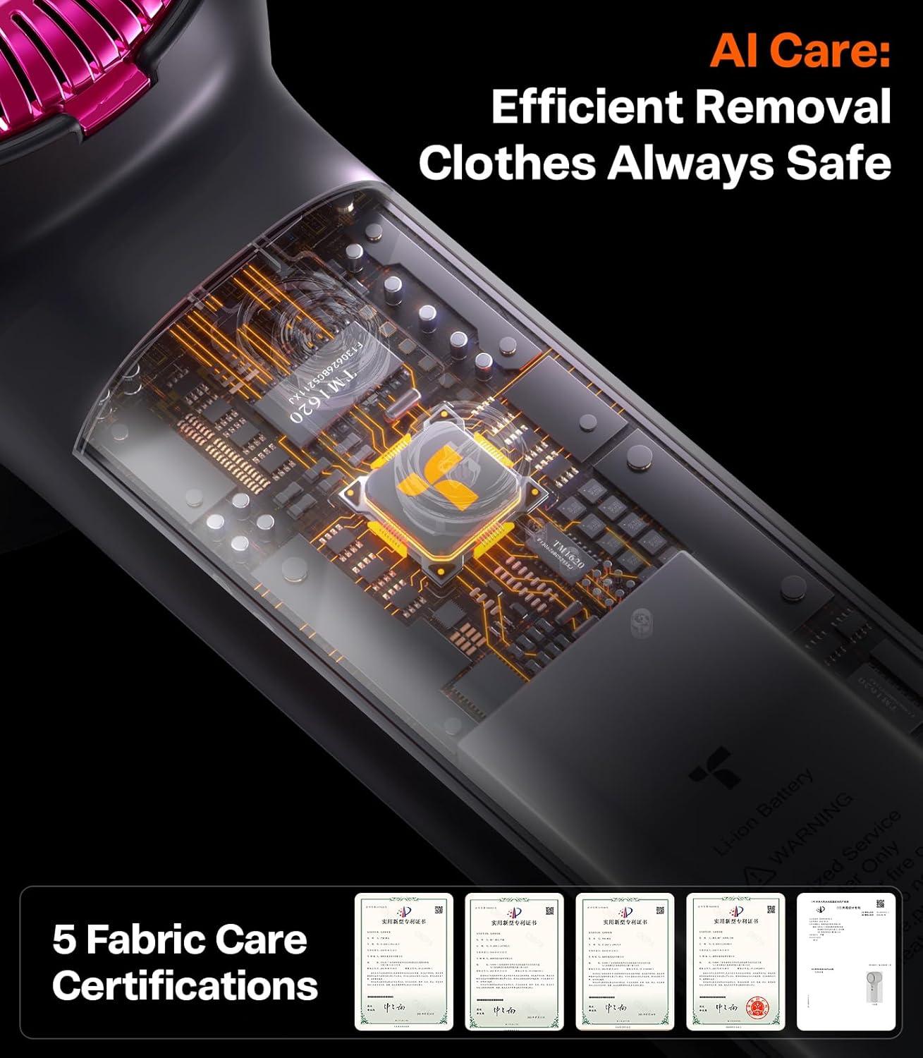 imageTORRAS DualHead Fabric Shaver Longest Durability amp 50ml Large Capacity Rechargeable Lint Removers to Remove Pills 6Leaf Blades Defuzzer Electric Shaver for Clothes Couch Furniture Pearl WhiteBlack