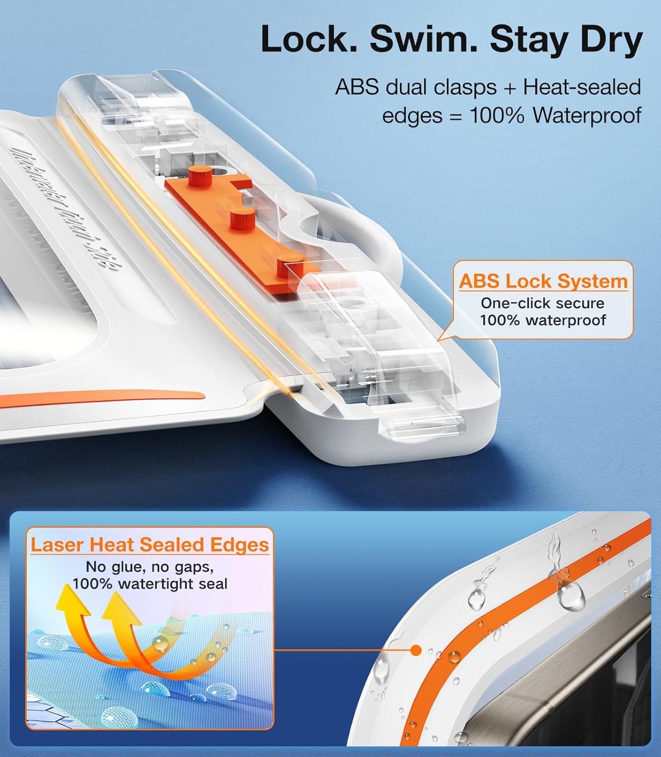 imageTORRAS IPX8 Waterproof Phone Pouch Floating Underwater Screen Touchable Water Proof Case with Lanyard for iPhone 17 Pro Max 16 S25 Cellphone Dry Bag Cruise Essentials 70 inch Black1 PackWhite