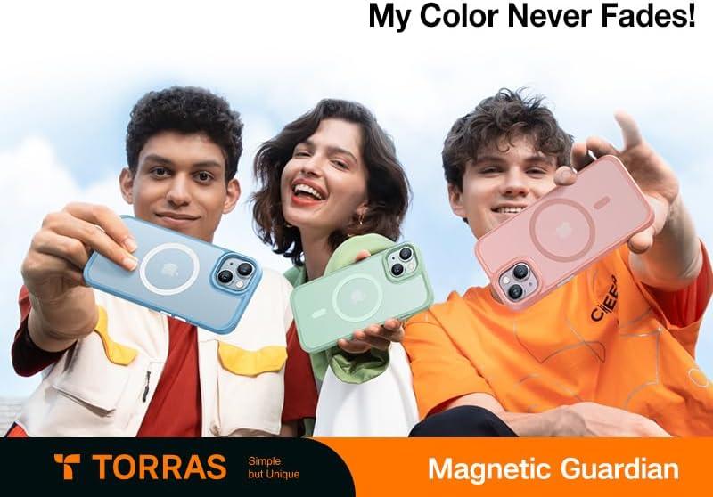 imageTORRAS Magnetic Shockproof for iPhone 16 Case18N Mighty Magnetic 12FT Military Grade Drop Tested Fit for MagSafe Protective Hard Back Plastic Slim Phone Case for iPhone 16 61 Black TitaniumBlack