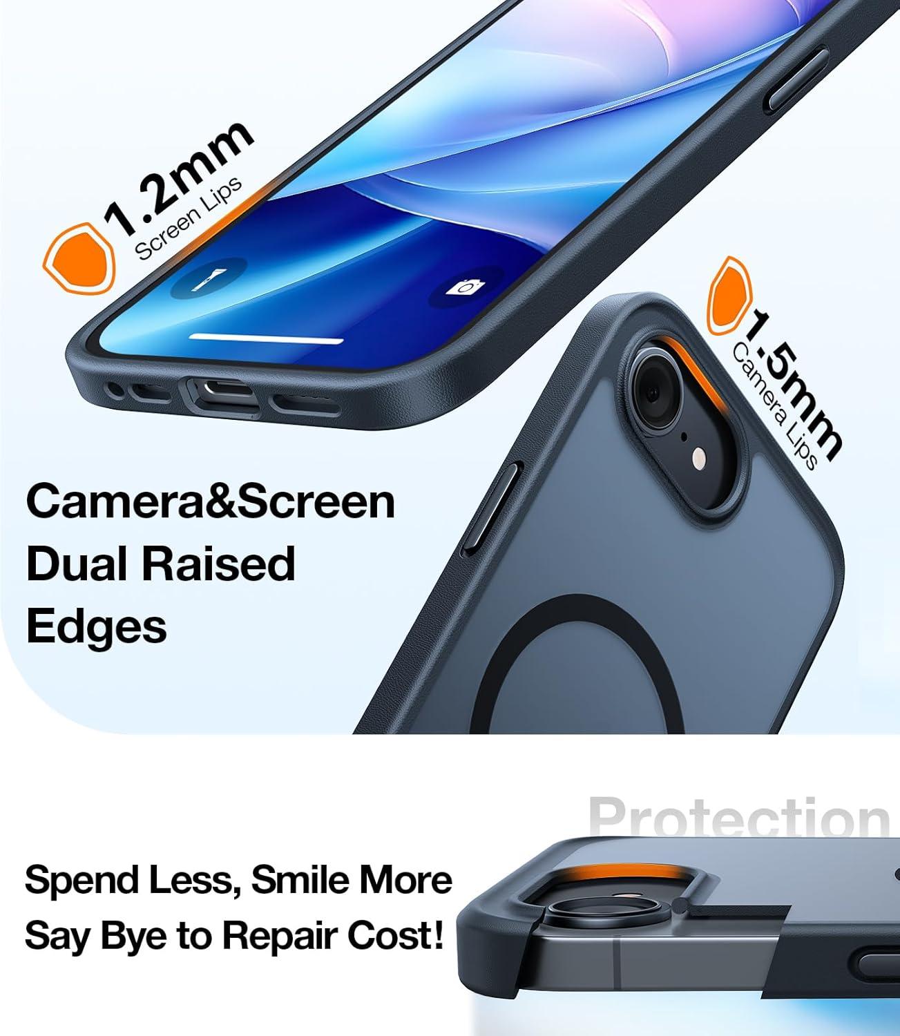 imageTORRAS Magnetic Shockproof for iPhone 16 Case18N Mighty Magnetic 12FT Military Grade Drop Tested Fit for MagSafe Protective Hard Back Plastic Slim Phone Case for iPhone 16 61 Black TitaniumBlack