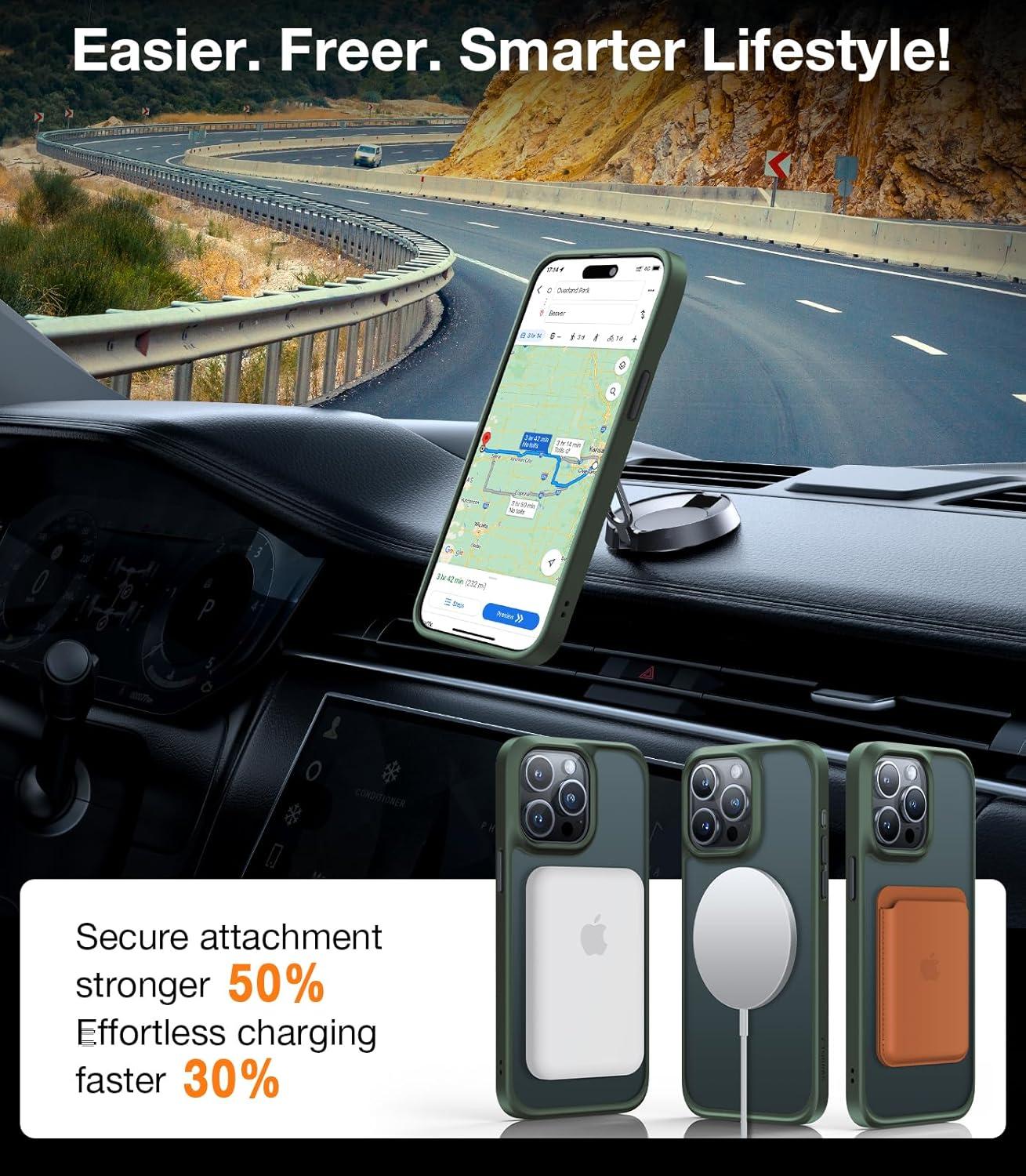 imageTORRAS Magnetic Shockproof for iPhone 16 Pro Max Case 4X MilitaryGrade Protection Compatible with MagSafe Translucent Case for iPhone 16 Pro Max AntiScratch Guardian 69 GoldGreen