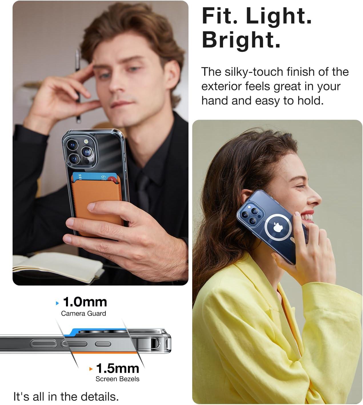 imageTORRAS Magnetic Shockproof for iPhone 16 Pro Max Case Fit for MagSafe MilitaryGrade Drop Tested Translucent Slim Protective for iPhone 16 Pro Max Case AntiFingerprint AntiScratch BlackClear