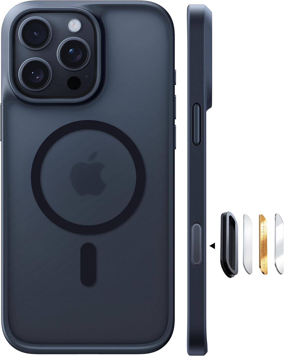 imageTORRAS Magnetic Shockproof for iPhone 16 Pro Max Case Fit for MagSafe MilitaryGrade Drop Tested Translucent Slim Protective for iPhone 16 Pro Max Case AntiFingerprint AntiScratch BlackBlack