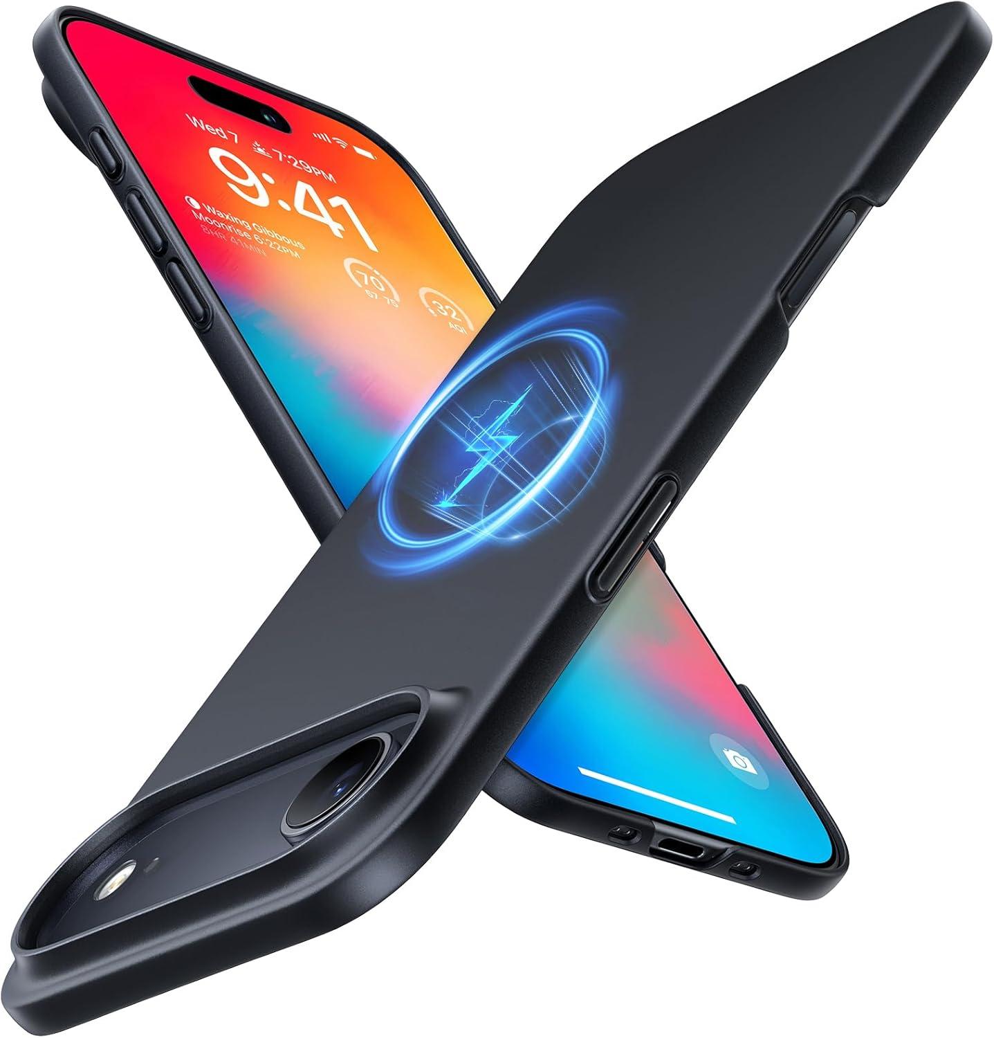 imageTORRAS Magnetic Slim Fit for iPhone 17 Case UltraThin Compatible with MagSafe Stronger Magnetic Thinner Lightweight Matte AntiScratch Hard PC Cover Phone Case for iPhone 17 BlackBlack