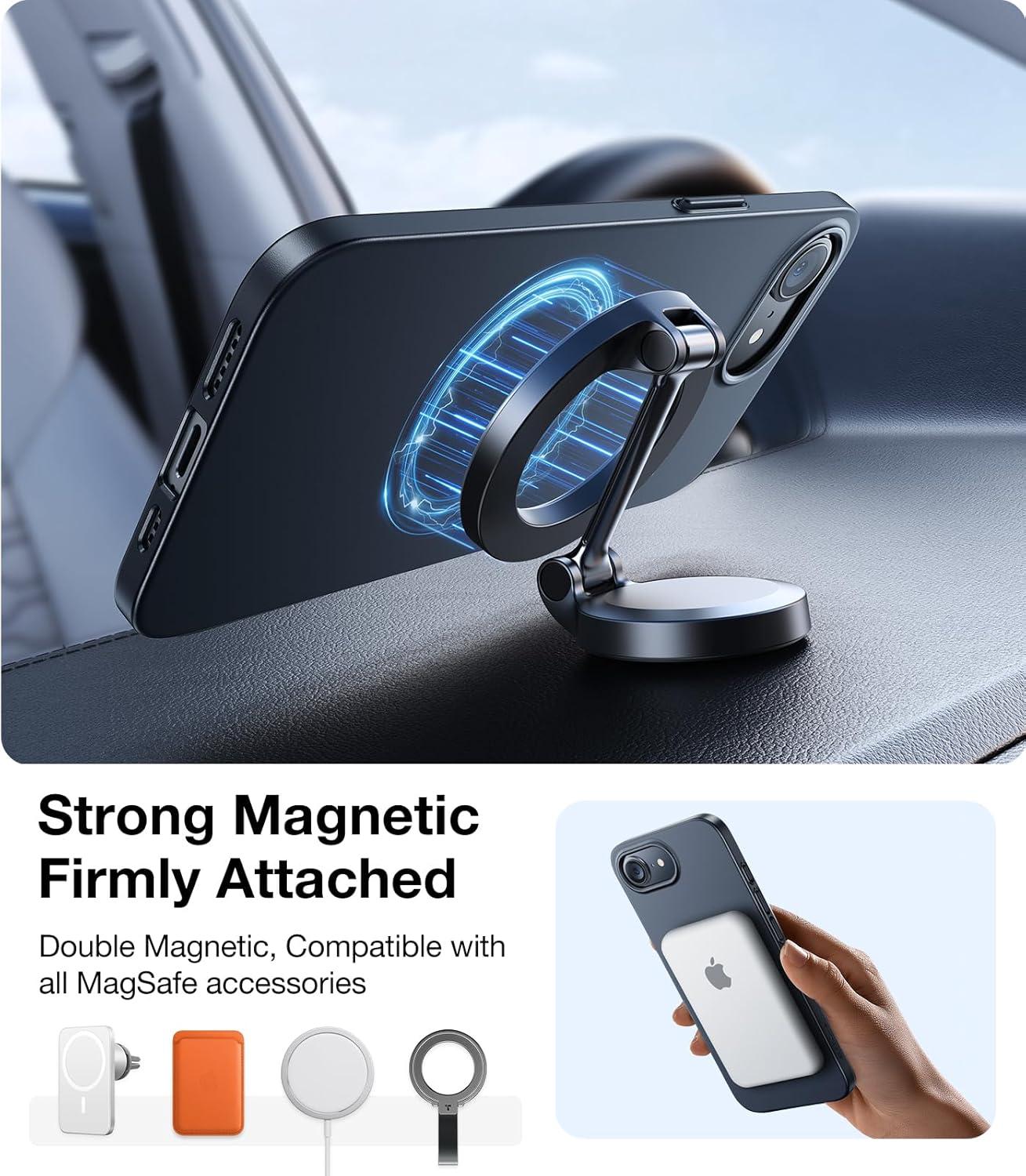 imageTORRAS Magnetic Slim Fit for iPhone 17 Case UltraThin Compatible with MagSafe Stronger Magnetic Thinner Lightweight Matte AntiScratch Hard PC Cover Phone Case for iPhone 17 BlackBlack