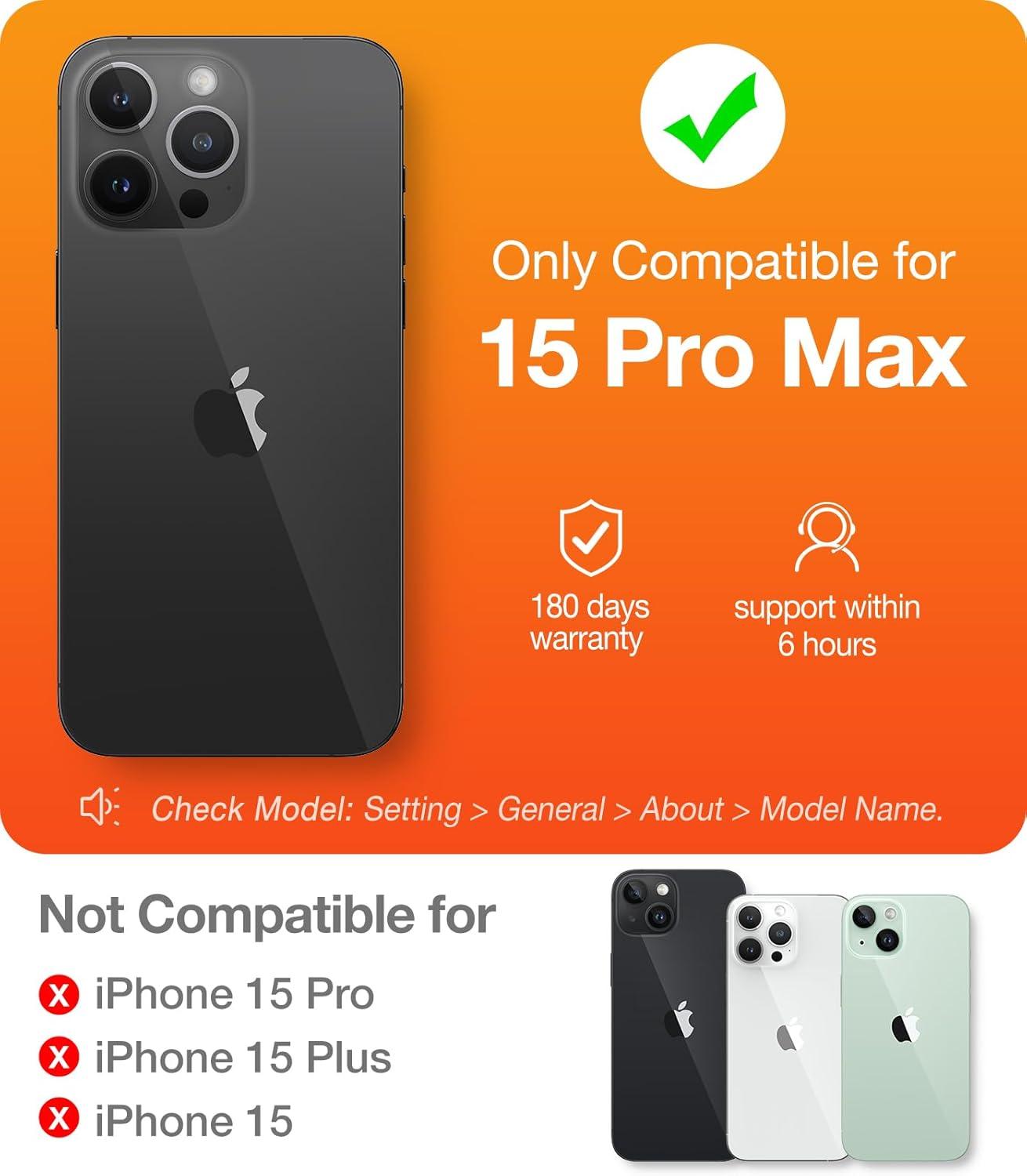 imageTORRAS Magnetic SlimFit for iPhone 15 Pro Max Case UltraThin 15 ProMax Phone Case Compatible with MagSafe Lightweight AntiScratch Matte Hard iPhone 15 ProMax Case 67 inch OriginFit BlackPurple