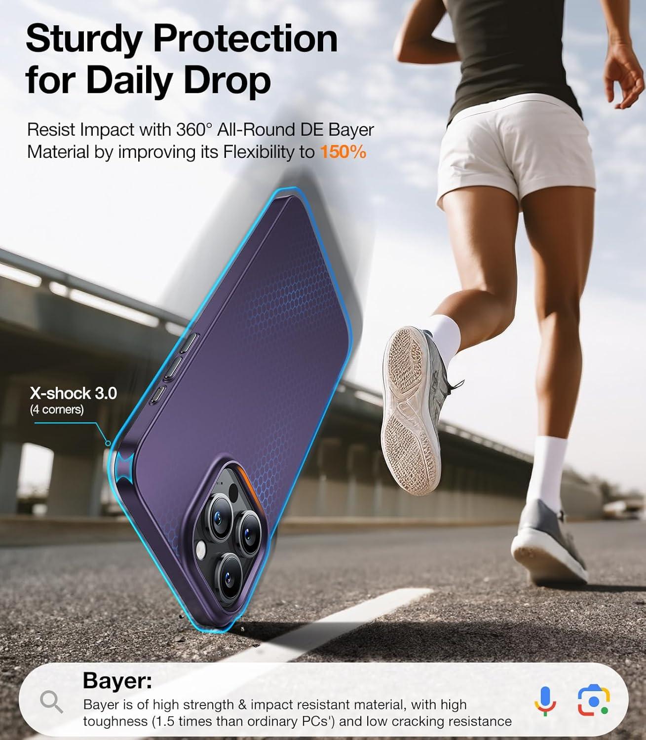 imageTORRAS Magnetic SlimFit for iPhone 15 Pro Max Case UltraThin 15 ProMax Phone Case Compatible with MagSafe Lightweight AntiScratch Matte Hard iPhone 15 ProMax Case 67 inch OriginFit BlackPurple