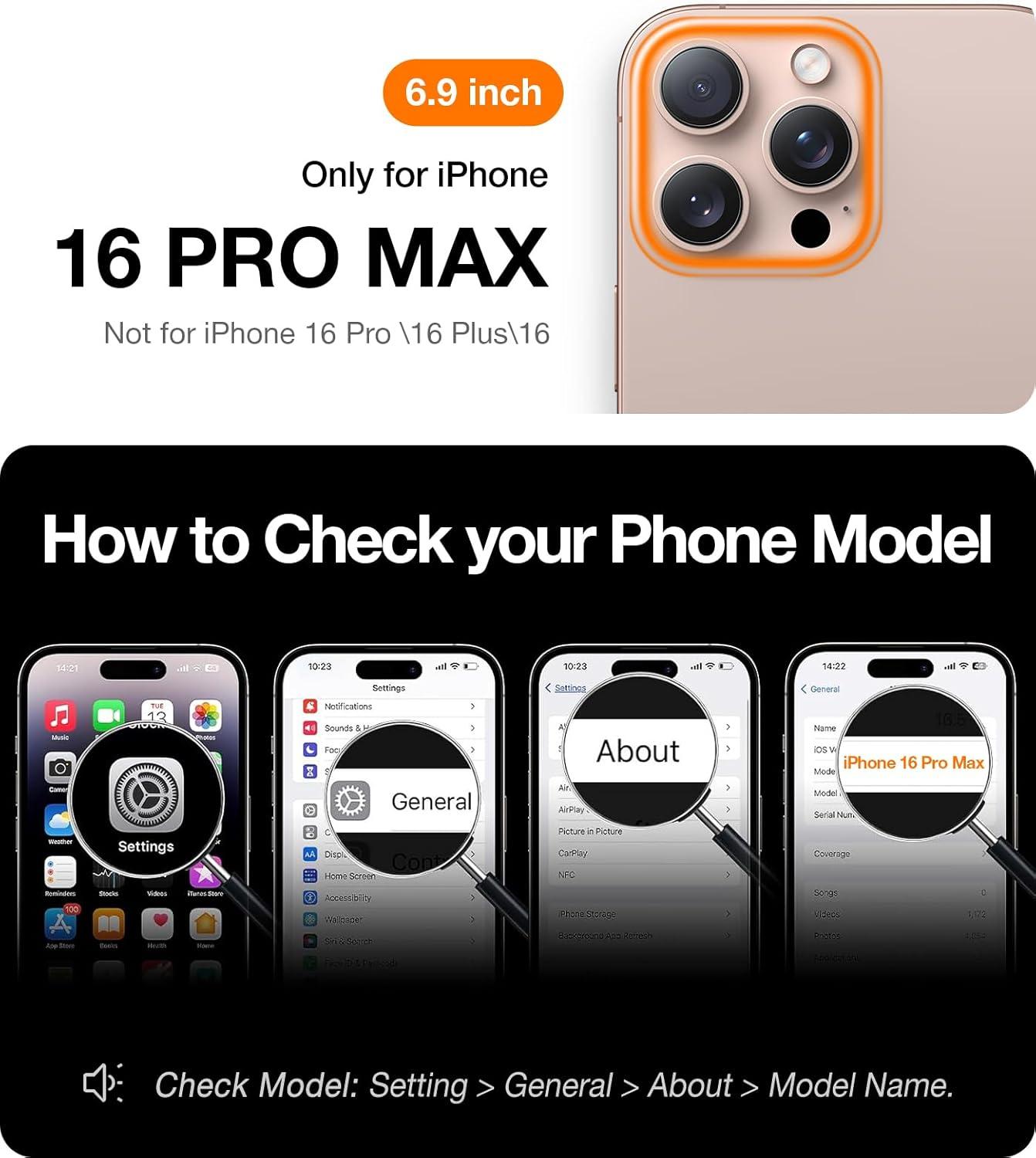 imageTORRAS Magnetic SlimFit for iPhone 16 Pro Max Case 69 inch UltraThin 16 ProMax Phone Case Compatible with MagSafe Light AntiScratch Matte Hard PC Bayer OriginFit Black2Desert Titanium