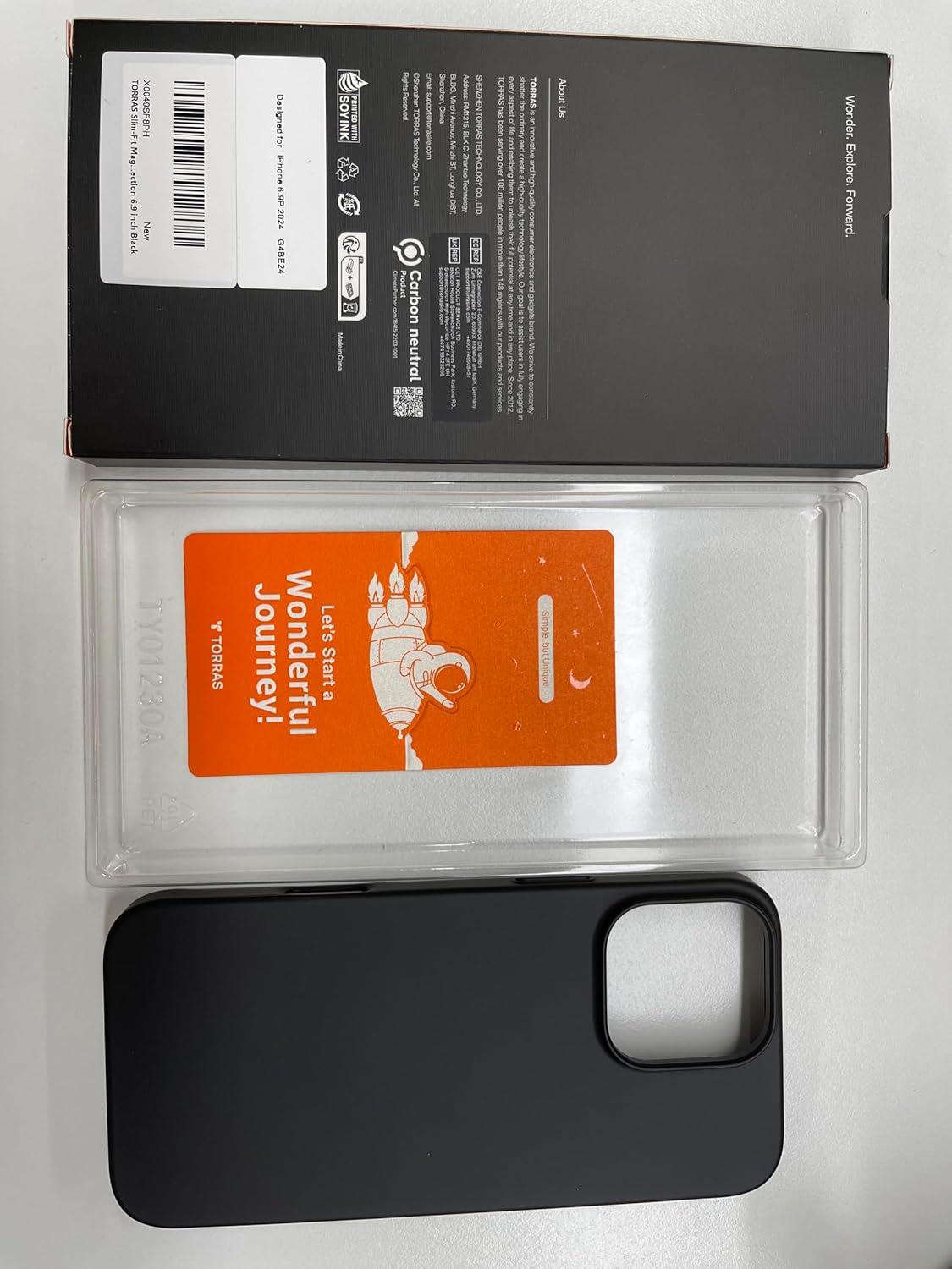 imageTORRAS Magnetic SlimFit for iPhone 16 Pro Max Case 69 inch UltraThin 16 ProMax Phone Case Compatible with MagSafe Light AntiScratch Matte Hard PC Bayer OriginFit Black1Black Titanium