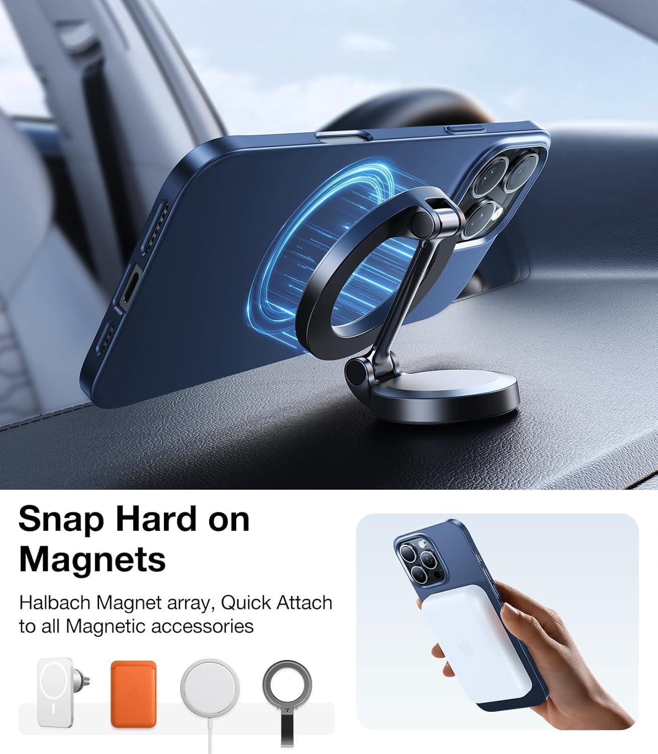 imageTORRAS Magnetic SlimFit for iPhone 16 Pro Max Case 69 inch UltraThin 16 ProMax Phone Case Compatible with MagSafe Light AntiScratch Matte Hard PC Bayer OriginFit Black5Navy Blue