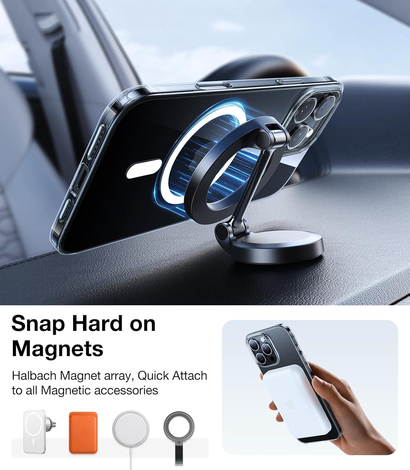 imageTORRAS Magnetic SlimFit for iPhone 16 Pro Max Case 69 inch UltraThin 16 ProMax Phone Case Compatible with MagSafe Light AntiScratch Matte Hard PC Bayer OriginFit Black4Diamond Clear