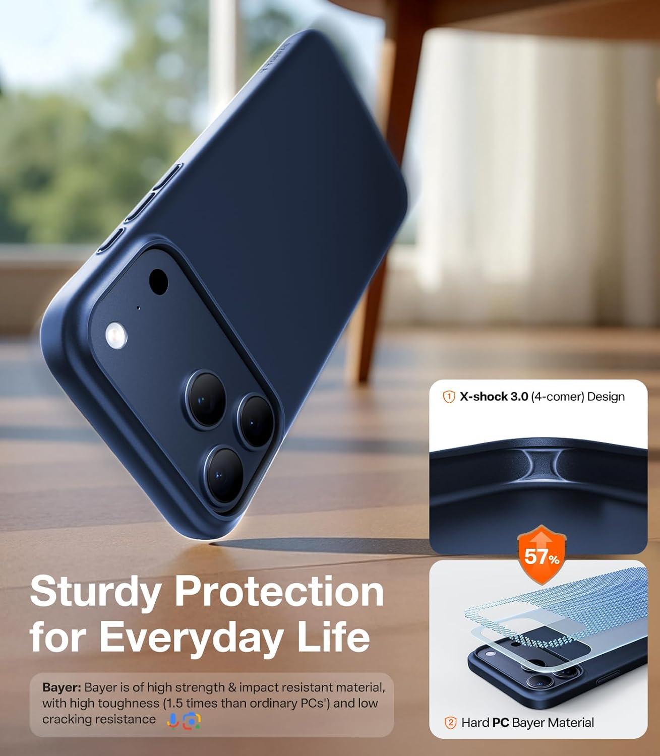 imageTORRAS Magnetic SlimFit for iPhone 17 PRO MAX Case UltraThin 17 ProMax Phone Case Compatible with MagSafe Light AntiScratch Matte Hard PC Bayer 69 inch OriginFit Glossy Orange2Blue