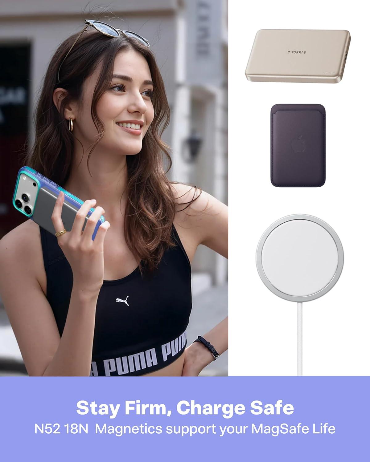 imageTORRAS O3 Hue for iPhone 17 Pro Max Case 360 Magnetic Stand Colorblock Airbag Impact Bumper Compatible with Magsafe Trendy Aesthetic Design Phone Case for iPhone 17 Pro Max 69 Violet PurpleViolet Purple