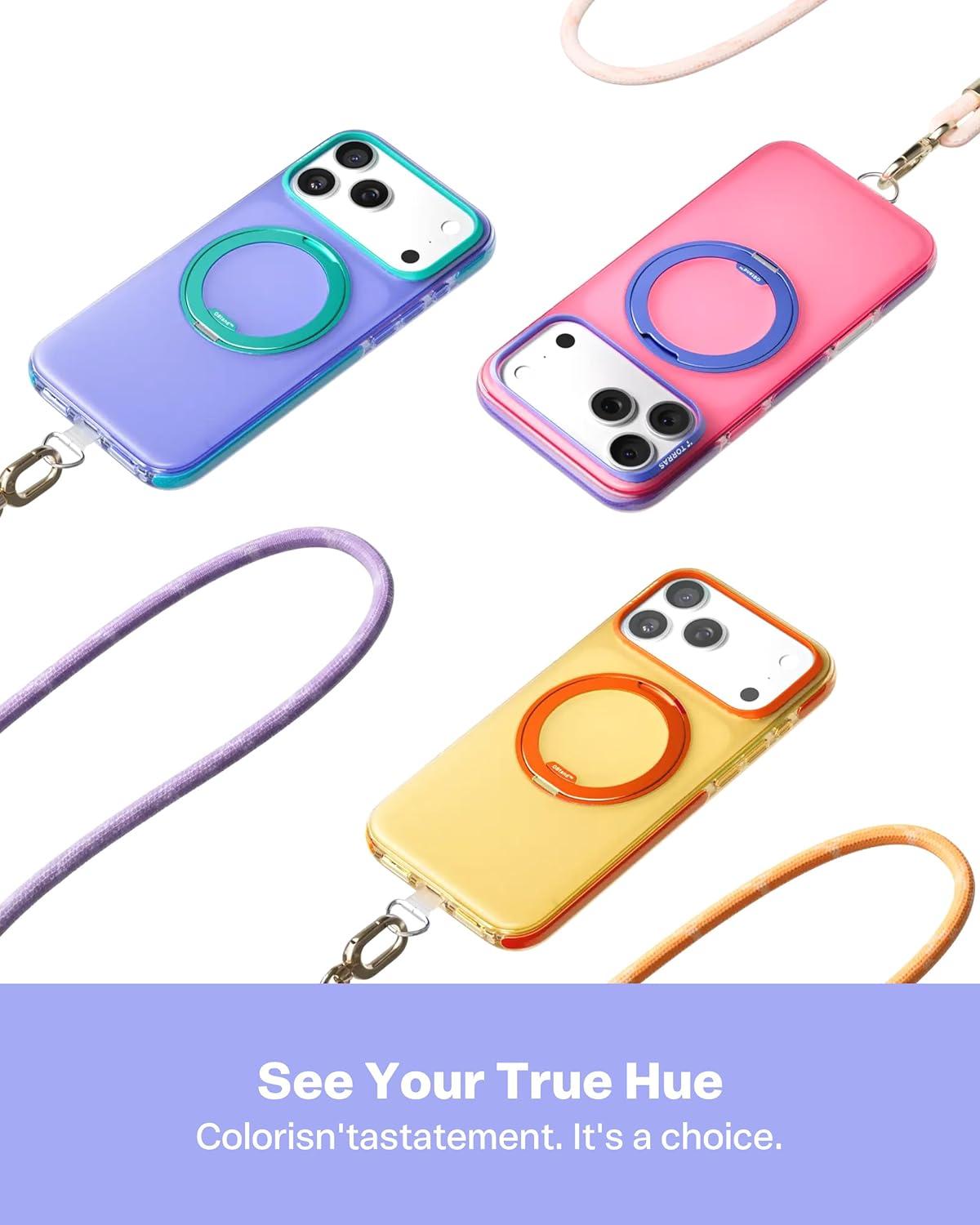 imageTORRAS O3 Hue for iPhone 17 Pro Max Case 360 Magnetic Stand Colorblock Airbag Impact Bumper Compatible with Magsafe Trendy Aesthetic Design Phone Case for iPhone 17 Pro Max 69 Violet PurpleViolet Purple