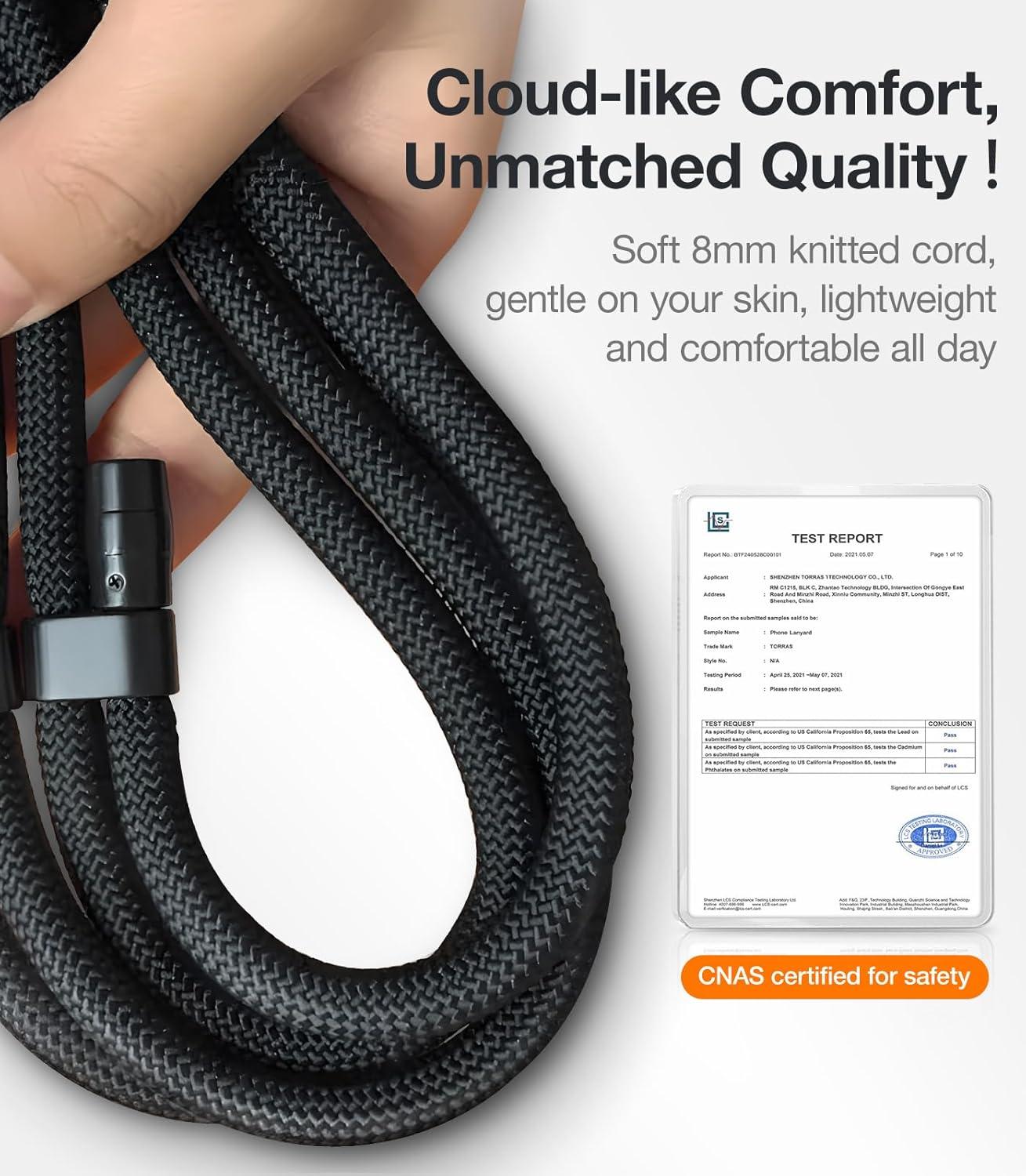 imageTORRAS Phone Lanyard Crossbody with 2 Phone Tabs Adjustable Anti Theft Phone Strap for All Phones Premium Metal Buckles SkinFriendly Universal Cell Phone Neck lanyard for Travel Essentials Black3olive Green