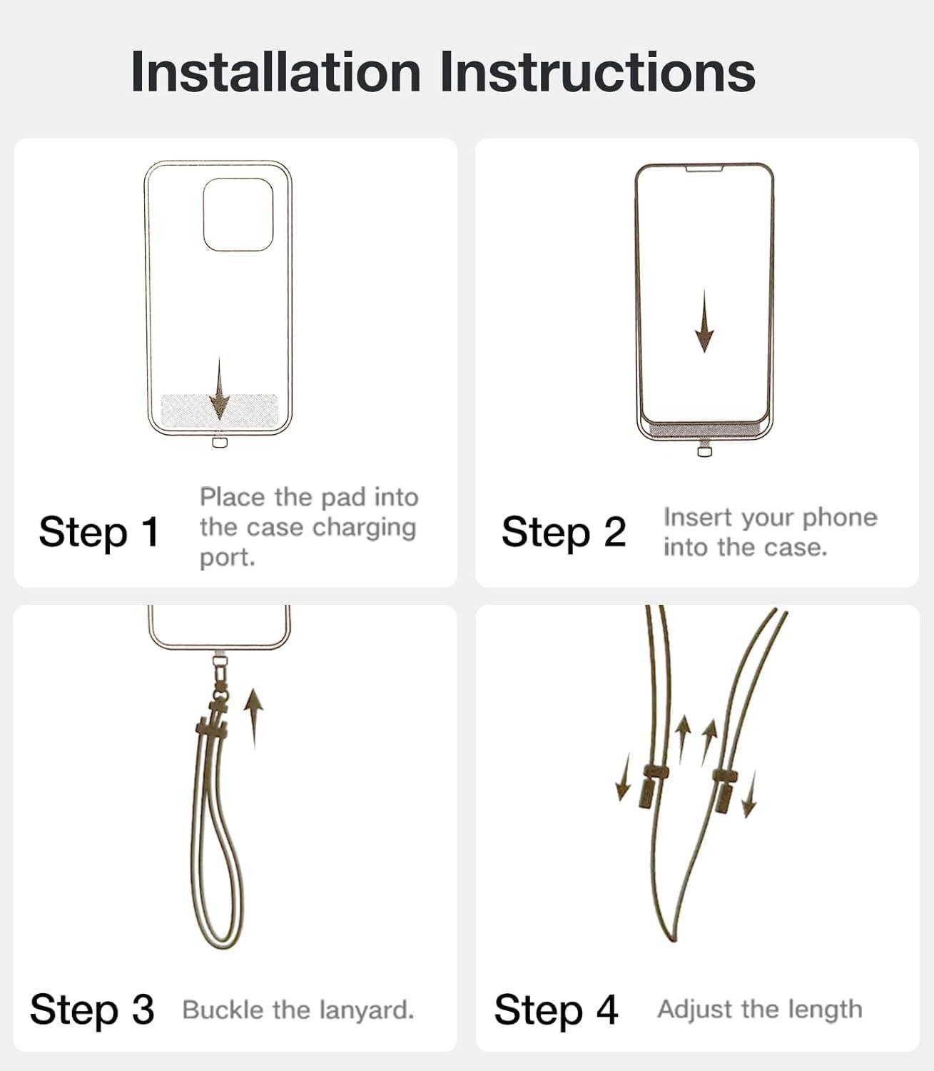 imageTORRAS Phone Lanyard Crossbody with 2 Phone Tabs Adjustable Anti Theft Phone Strap for All Phones Premium Metal Buckles SkinFriendly Universal Cell Phone Neck lanyard for Travel Essentials Black8orange