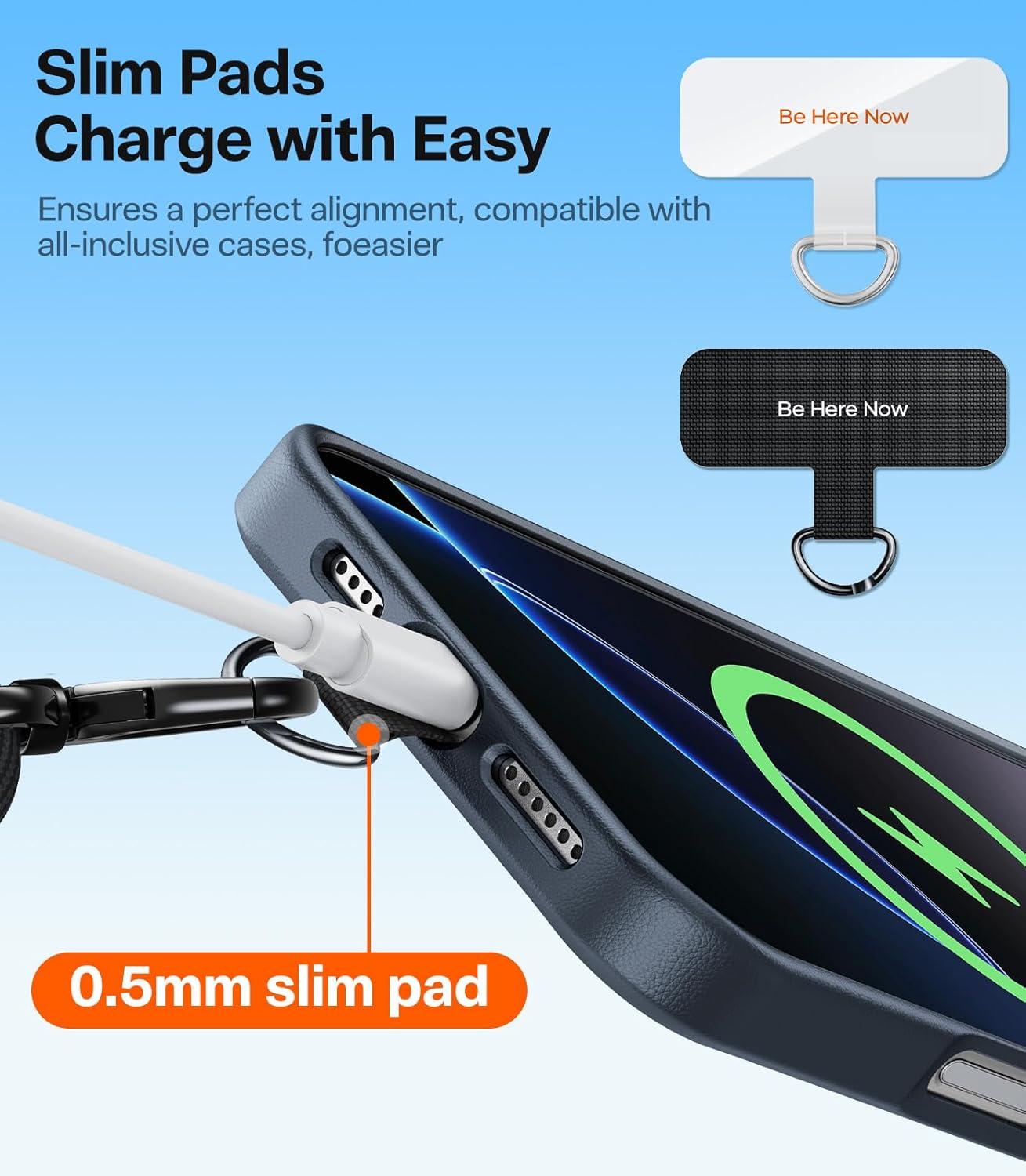 imageTORRAS Phone Lanyard with Hanging Loops Adjustable Anti Theft Phone Strap Crossbody for iPhone 17 Pro MaxSkinFriendly2 Tabs Universal Cell Phone Neck Lanyard for Daily amp Outdoor Activities Black3blue