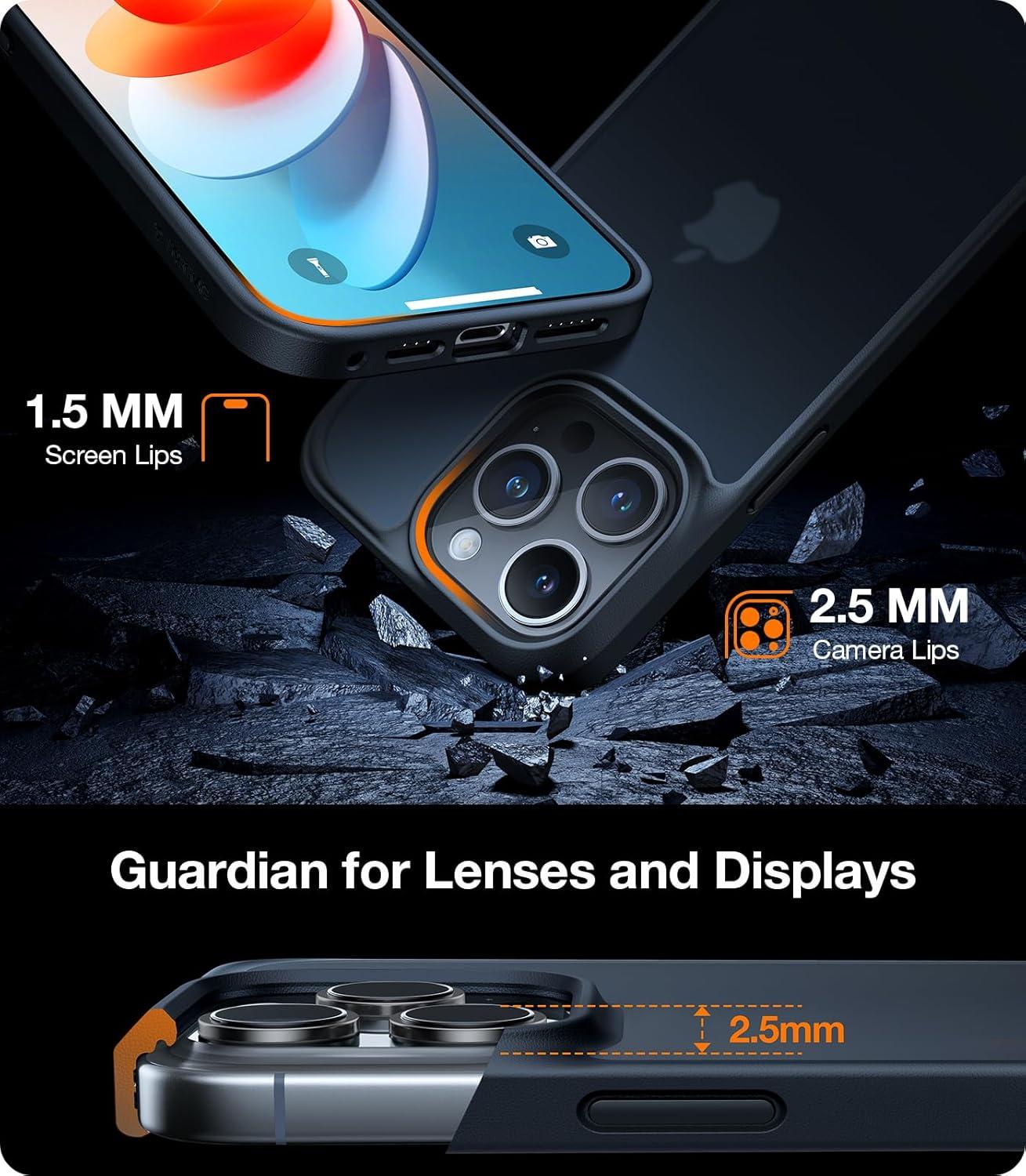 imageTORRAS Shockproof for iPhone 17 Pro Max Case with Camera Control Button 12FT Military Grade Drop Protection Enhanced Grip amp Soft Touch Translucent Slim 17 Pro Max Case with 3 Colors Buttons BlackBlack