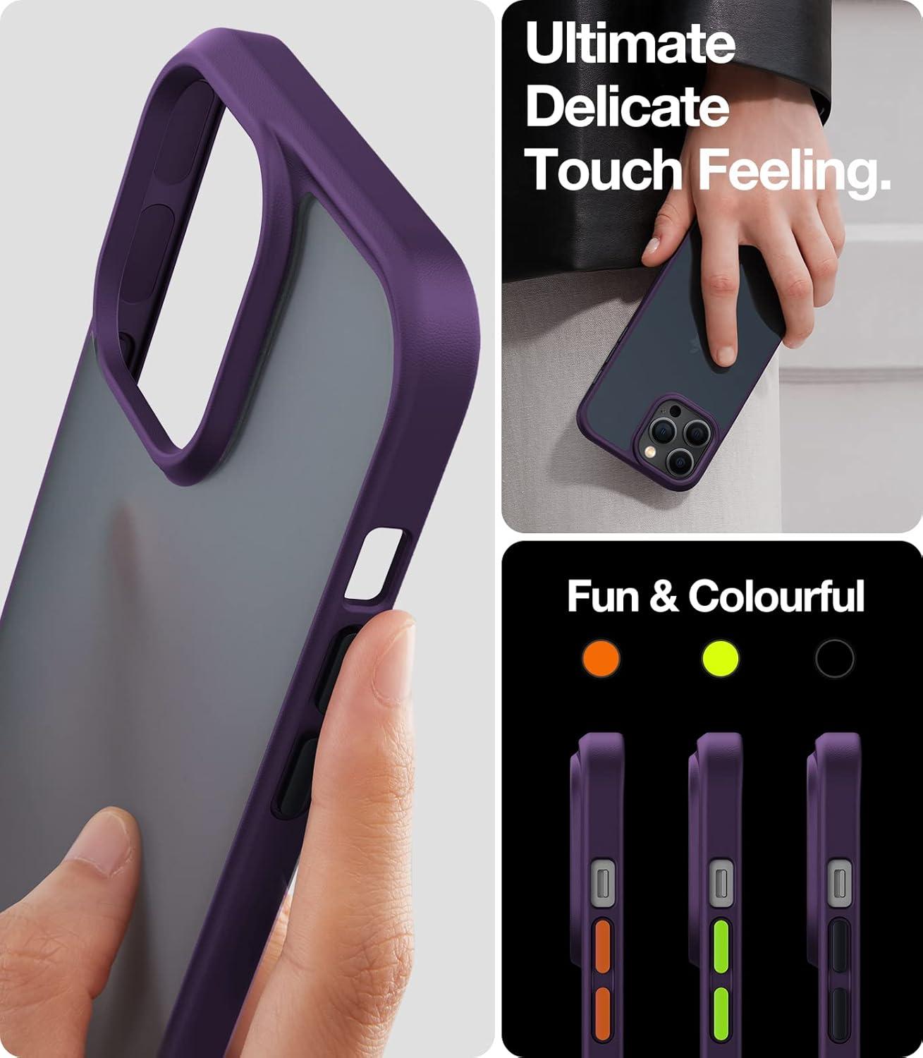 imageTORRAS Shockproof for iPhone 17 Pro Max Case with Camera Control Button 12FT Military Grade Drop Protection Enhanced Grip amp Soft Touch Translucent Slim 17 Pro Max Case with 3 Colors Buttons BlackPurple