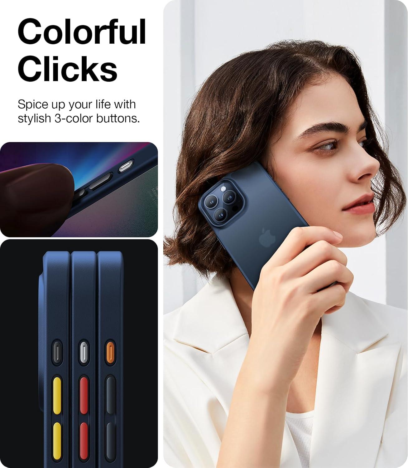 imageTORRAS Shockproof for iPhone 17 Pro Max Case with Camera Control Button 12FT Military Grade Drop Protection Enhanced Grip amp Soft Touch Translucent Slim 17 Pro Max Case with 3 Colors Buttons BlackBlue