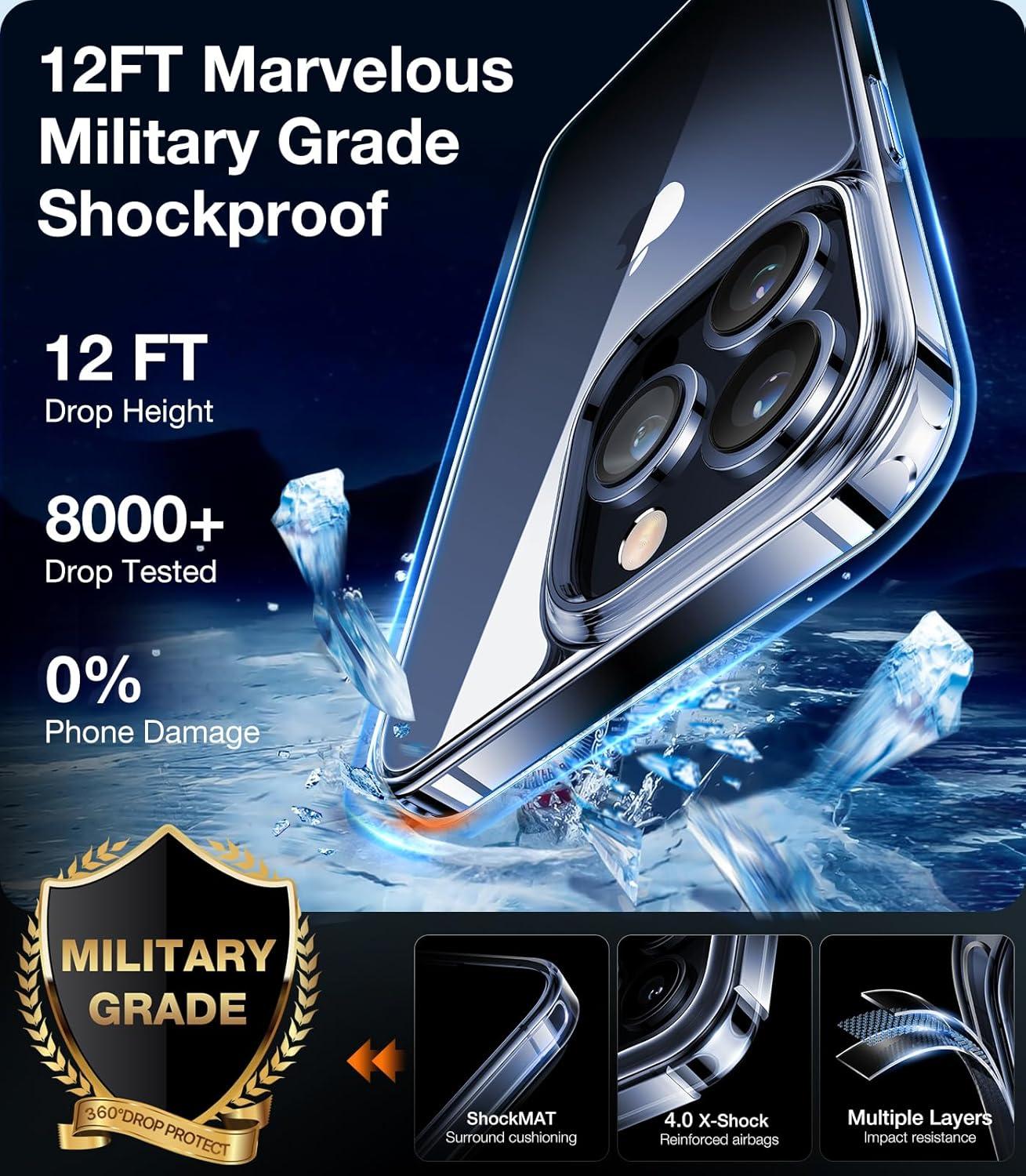 imageTORRAS Shockproof for iPhone 17 Pro Max Case with Camera Control Button 12FT Military Grade Drop Protection Enhanced Grip amp Soft Touch Translucent Slim 17 Pro Max Case with 3 Colors Buttons BlackClear