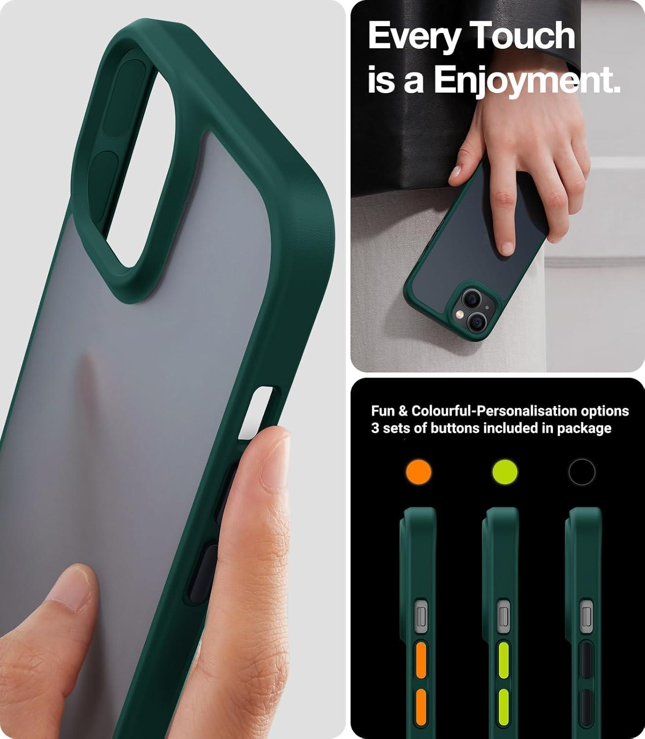 imageTORRAS Shockproof for iPhone 17 Pro Max Case with Camera Control Button 12FT Military Grade Drop Protection Enhanced Grip amp Soft Touch Translucent Slim 17 Pro Max Case with 3 Colors Buttons BlackGreen