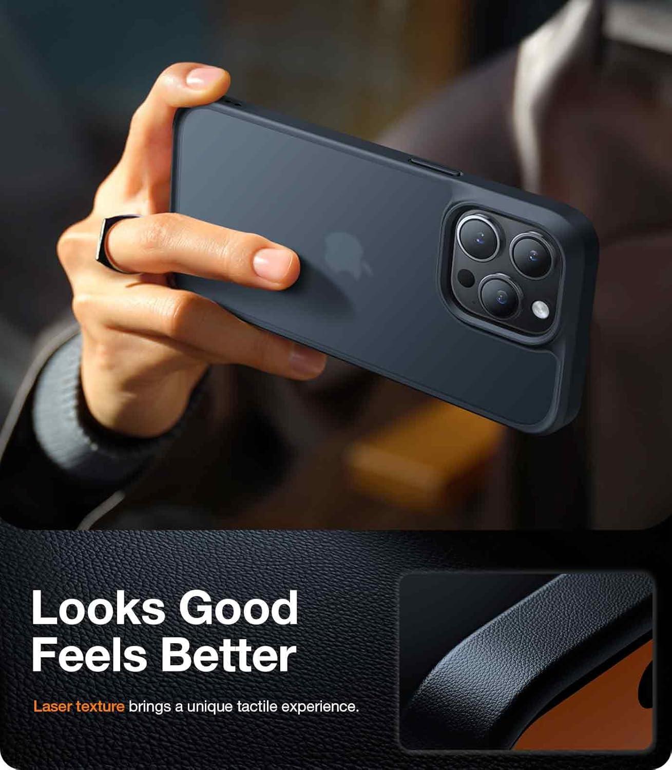 imageTORRAS Shockproof for iPhone 17 Pro Max Case with Camera Control Button 12FT Military Grade Drop Protection Enhanced Grip amp Soft Touch Translucent Slim 17 Pro Max Case with 3 Colors Buttons BlackBlack