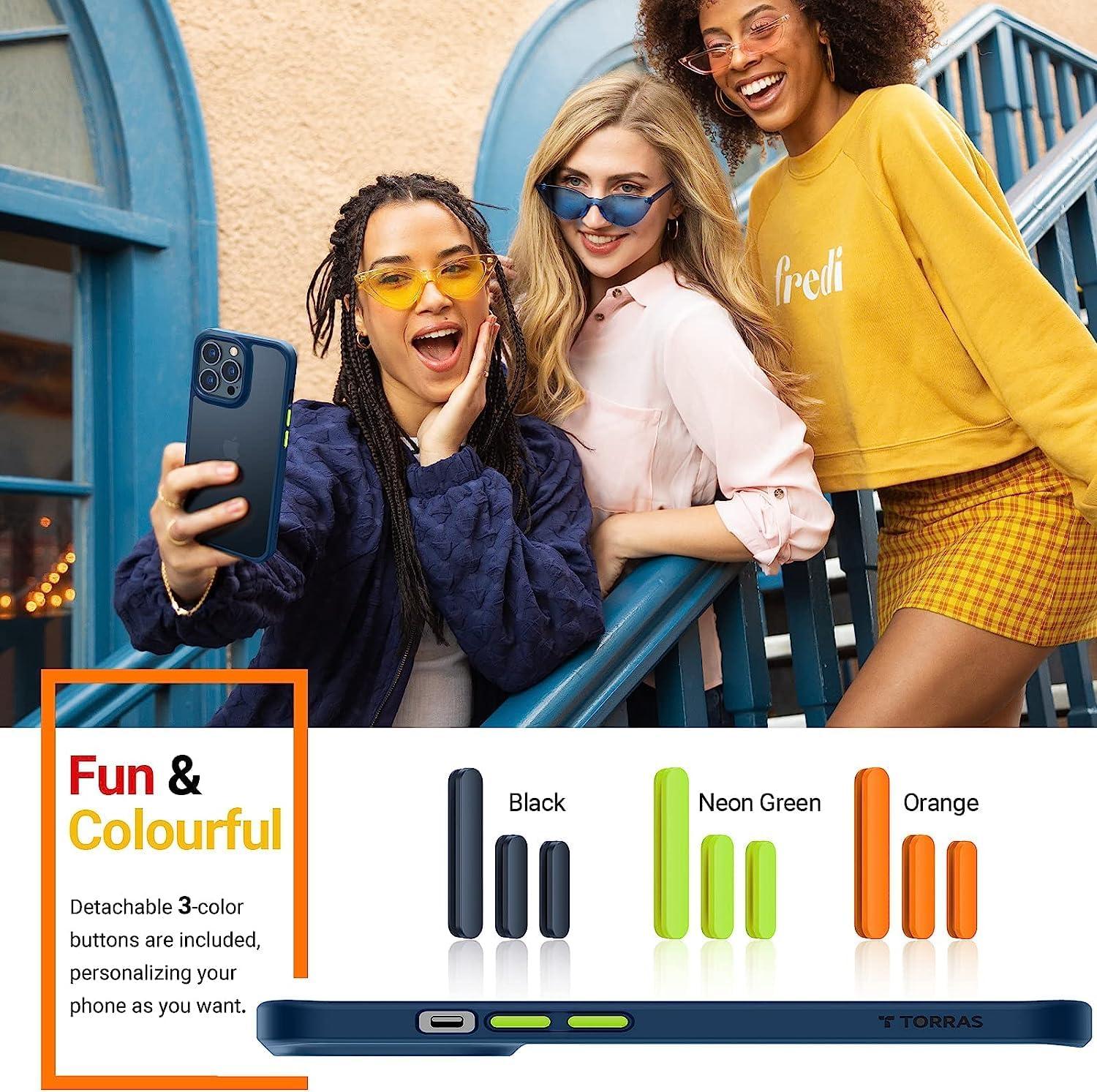 imageTORRAS Shockproof for iPhone 17 Pro Max Case with Camera Control Button 12FT Military Grade Drop Protection Enhanced Grip amp Soft Touch Translucent Slim 17 Pro Max Case with 3 Colors Buttons BlackBlue