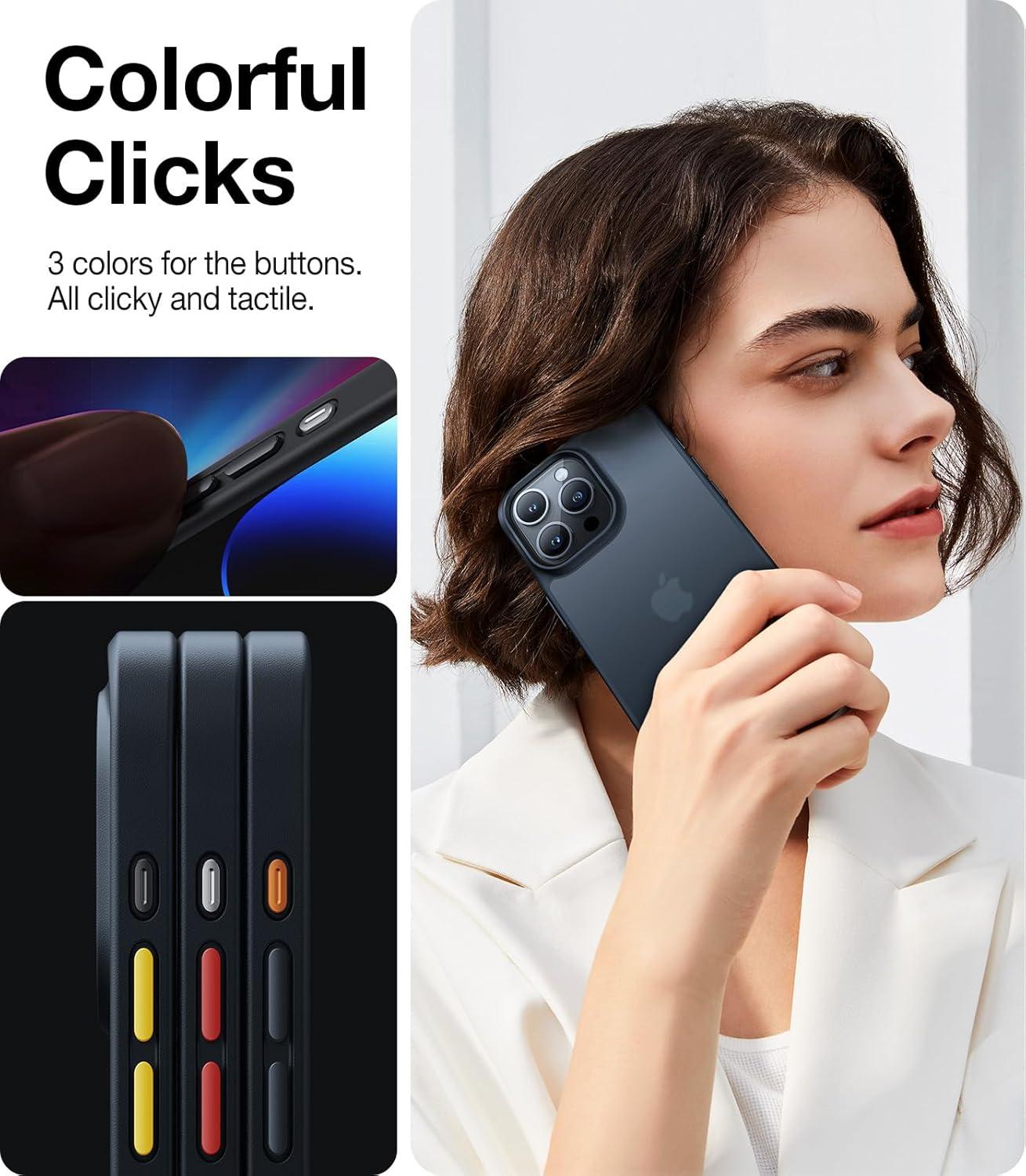 imageTORRAS Shockproof for iPhone 17 Pro Max Case with Camera Control Button 12FT Military Grade Drop Protection Enhanced Grip amp Soft Touch Translucent Slim 17 Pro Max Case with 3 Colors Buttons BlackBlack