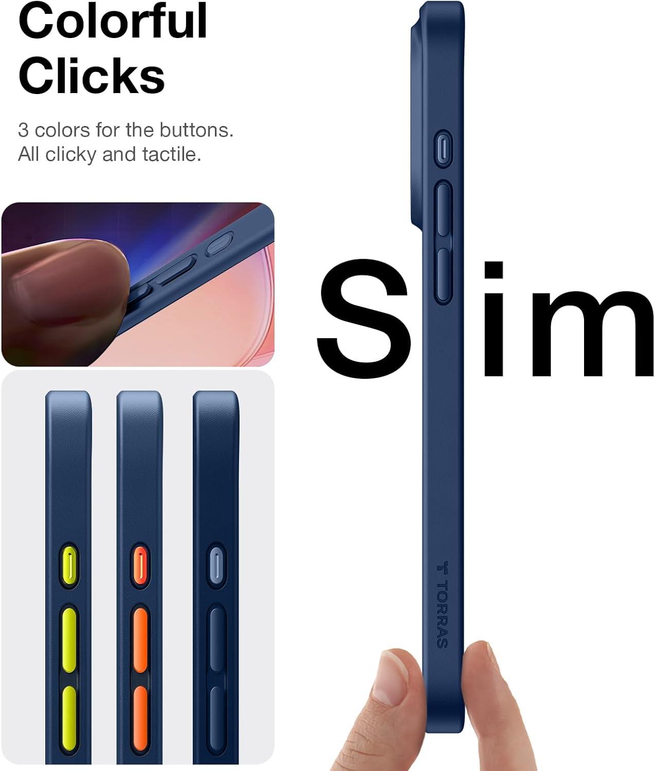 imageTORRAS Shockproof for iPhone 17 Pro Max Case with Camera Control Button 12FT Military Grade Drop Protection Enhanced Grip amp Soft Touch Translucent Slim 17 Pro Max Case with 3 Colors Buttons BlackBlue