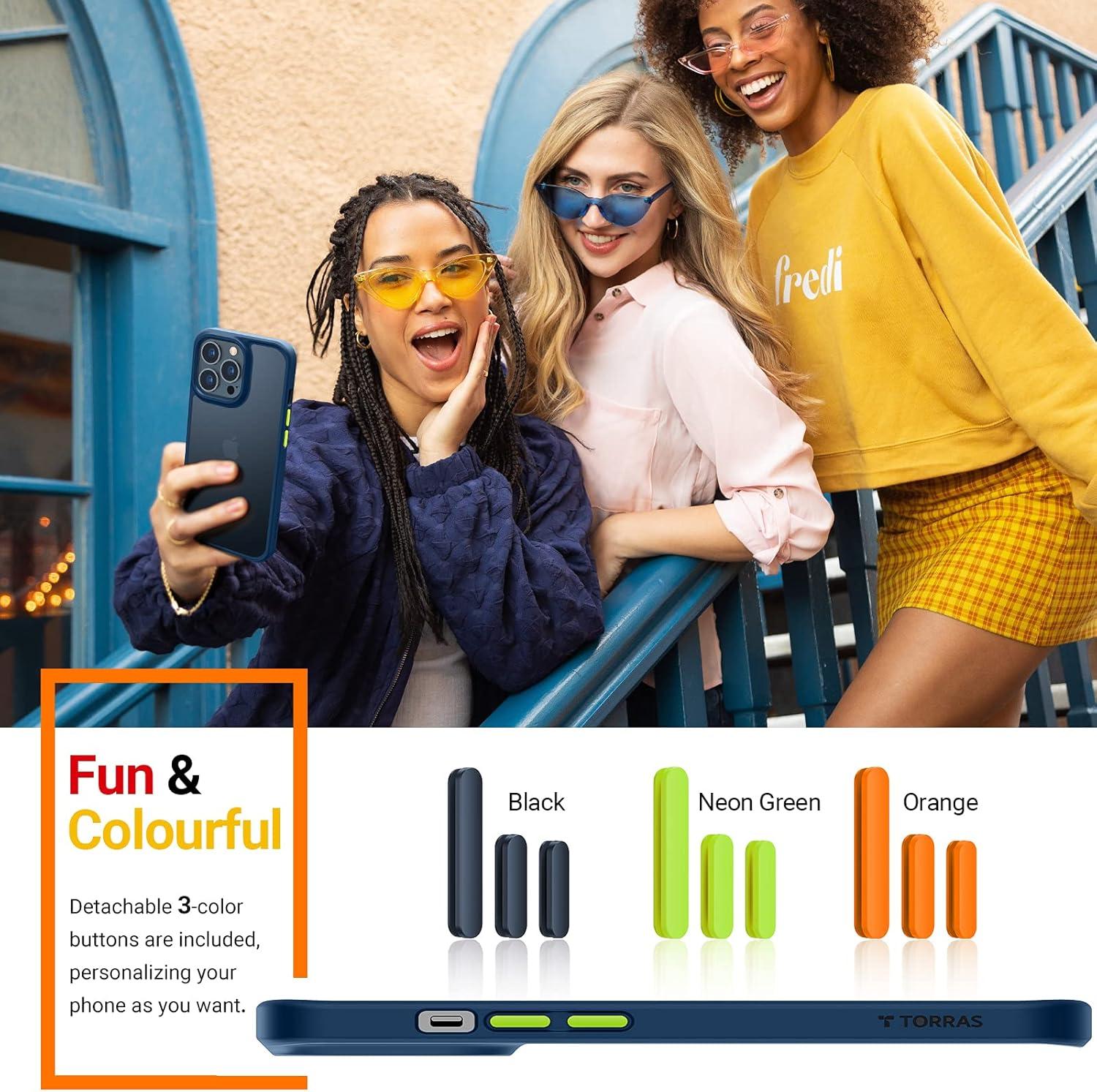 imageTORRAS Shockproof for iPhone 17 Pro Max Case with Camera Control Button 12FT Military Grade Drop Protection Enhanced Grip amp Soft Touch Translucent Slim 17 Pro Max Case with 3 Colors Buttons BlackBlue