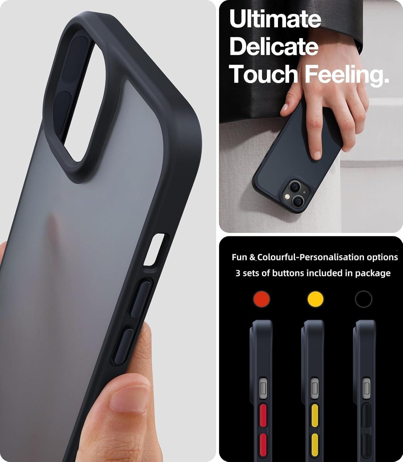 imageTORRAS Shockproof for iPhone 17 Pro Max Case with Camera Control Button 12FT Military Grade Drop Protection Enhanced Grip amp Soft Touch Translucent Slim 17 Pro Max Case with 3 Colors Buttons BlackBlack