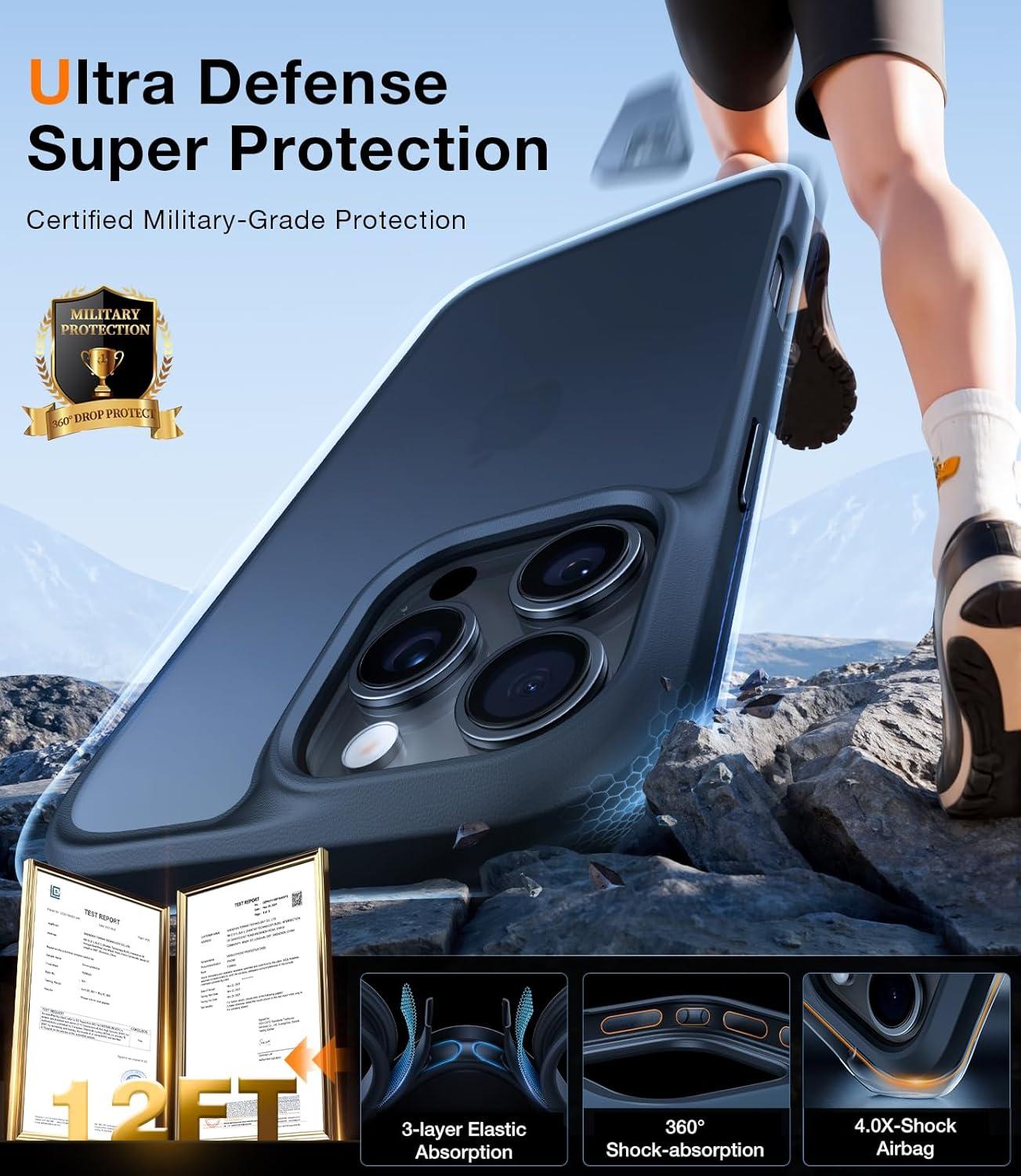 imageTORRAS Shockproof for iPhone 17 Pro Max Case with Camera Control Button 12FT Military Grade Drop Protection Enhanced Grip amp Soft Touch Translucent Slim 17 Pro Max Case with 3 Colors Buttons BlackBlack