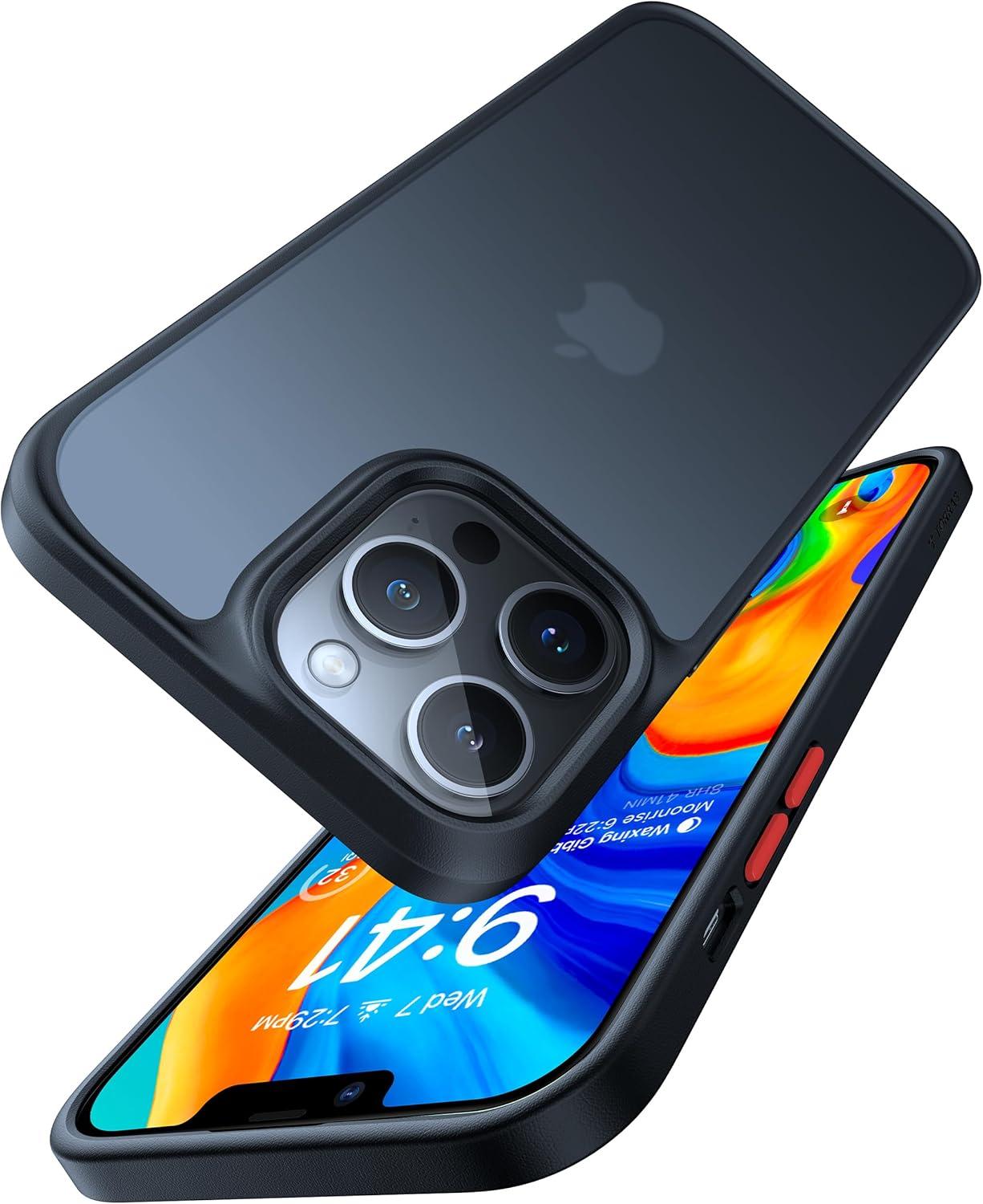 imageTORRAS Shockproof for iPhone 17 Pro Max Case with Camera Control Button 12FT Military Grade Drop Protection Enhanced Grip amp Soft Touch Translucent Slim 17 Pro Max Case with 3 Colors Buttons BlackBlack