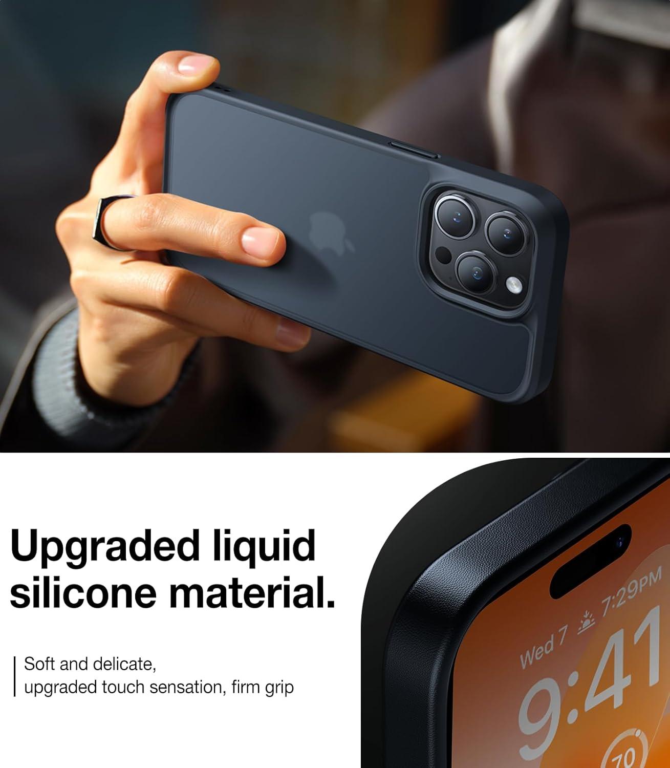 imageTORRAS Shockproof for iPhone 17 Pro Max Case with Camera Control Button 12FT Military Grade Drop Protection Enhanced Grip amp Soft Touch Translucent Slim 17 Pro Max Case with 3 Colors Buttons BlackBlack