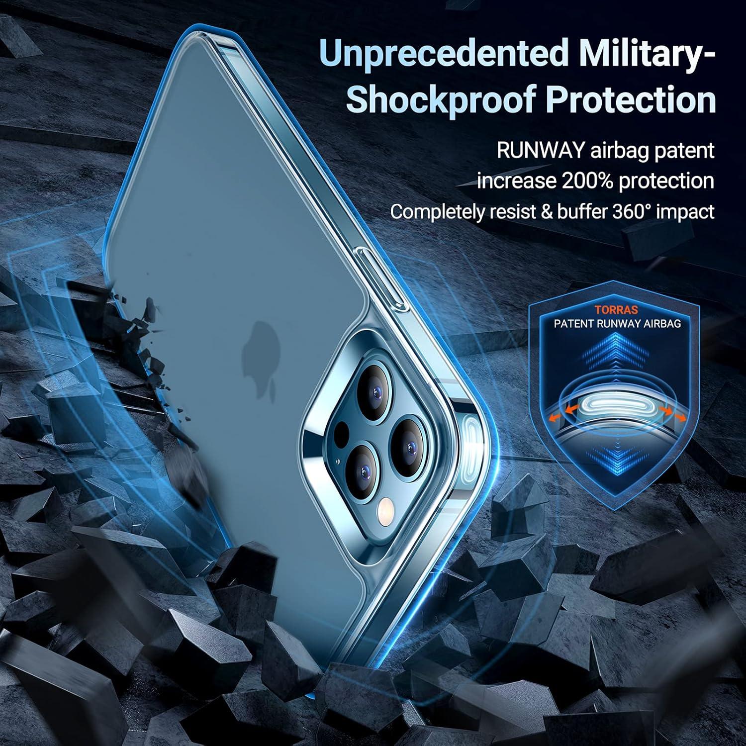 imageTORRAS Shockproof for iPhone 17 Pro Max Case with Camera Control Button 12FT Military Grade Drop Protection Enhanced Grip amp Soft Touch Translucent Slim 17 Pro Max Case with 3 Colors Buttons BlackClear