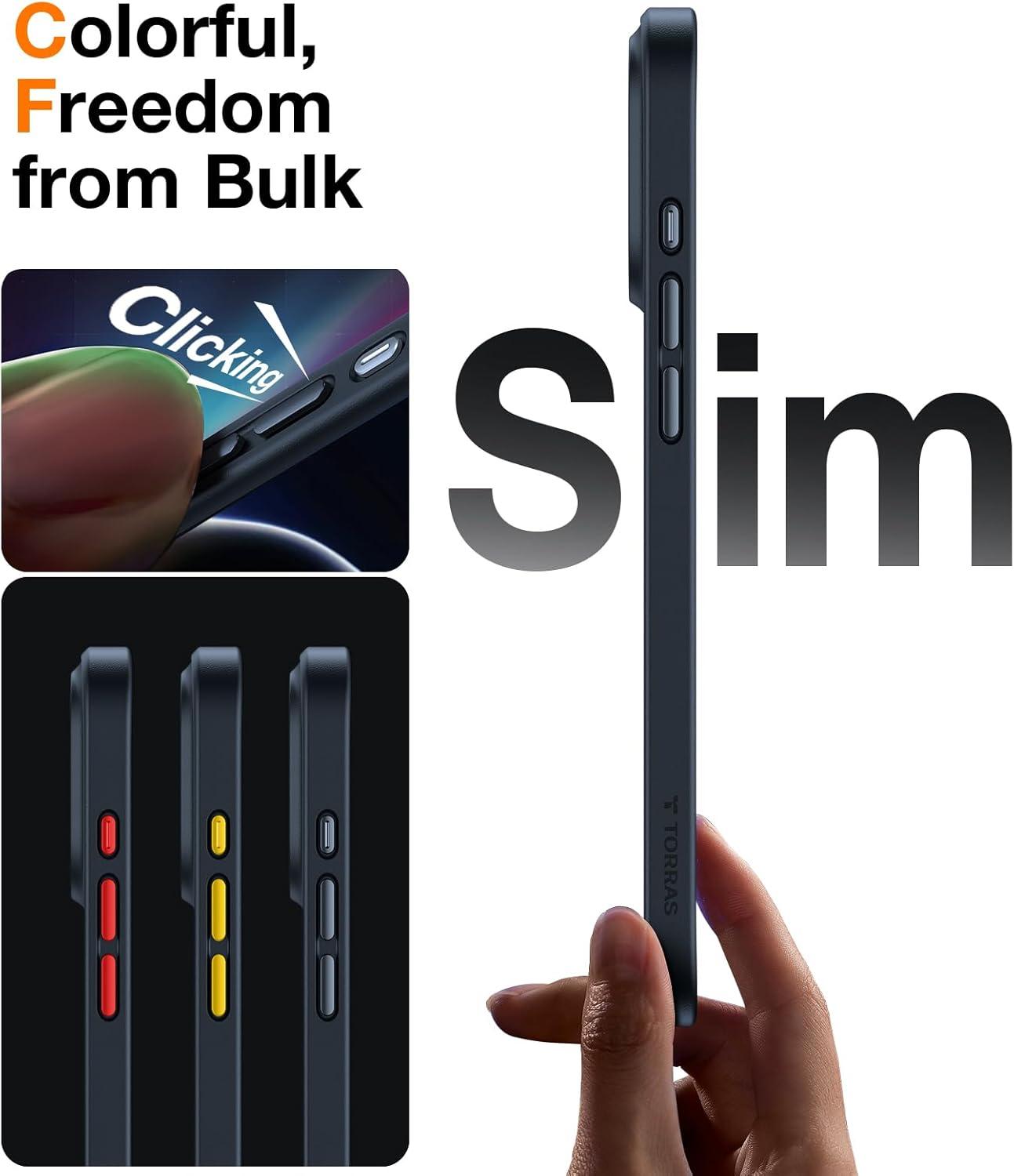 imageTORRAS Shockproof for iPhone 17 Pro Max Case with Camera Control Button 12FT Military Grade Drop Protection Enhanced Grip amp Soft Touch Translucent Slim 17 Pro Max Case with 3 Colors Buttons BlackBlack