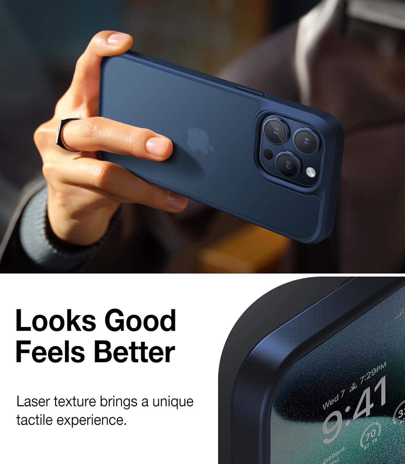 imageTORRAS Shockproof for iPhone 17 Pro Max Case with Camera Control Button 12FT Military Grade Drop Protection Enhanced Grip amp Soft Touch Translucent Slim 17 Pro Max Case with 3 Colors Buttons BlackBlue