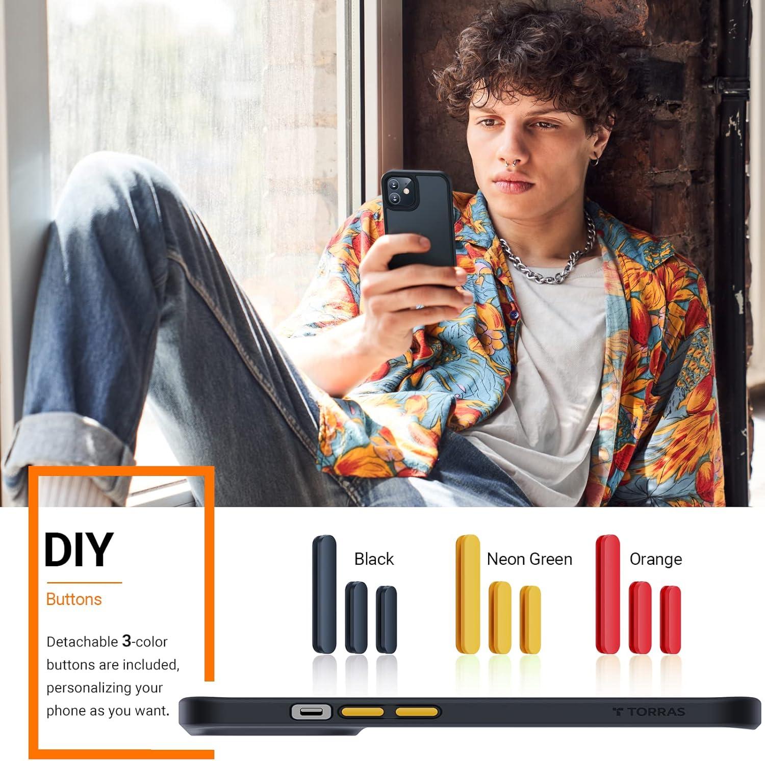 imageTORRAS Shockproof for iPhone 17 Pro Max Case with Camera Control Button 12FT Military Grade Drop Protection Enhanced Grip amp Soft Touch Translucent Slim 17 Pro Max Case with 3 Colors Buttons BlackBlack