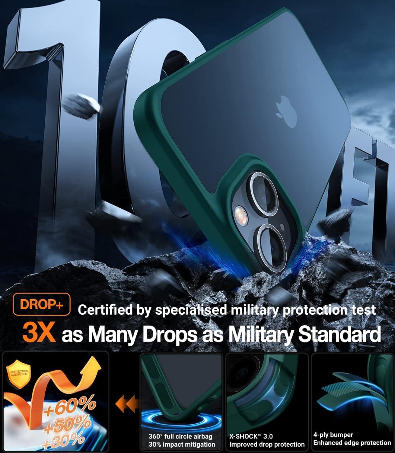 imageTORRAS Shockproof for iPhone 17 Pro Max Case with Camera Control Button 12FT Military Grade Drop Protection Enhanced Grip amp Soft Touch Translucent Slim 17 Pro Max Case with 3 Colors Buttons BlackGreen