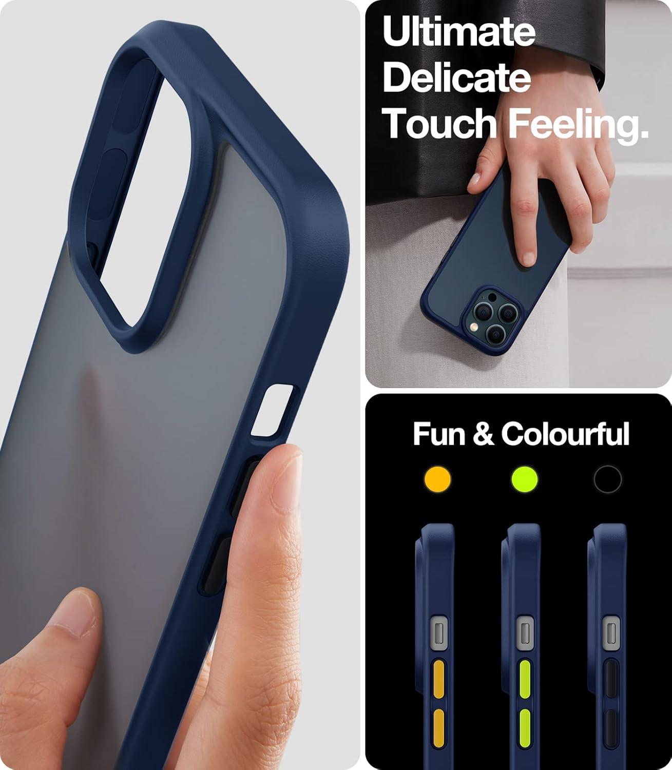 imageTORRAS Shockproof for iPhone 17 Pro Max Case with Camera Control Button 12FT Military Grade Drop Protection Enhanced Grip amp Soft Touch Translucent Slim 17 Pro Max Case with 3 Colors Buttons BlackBlue