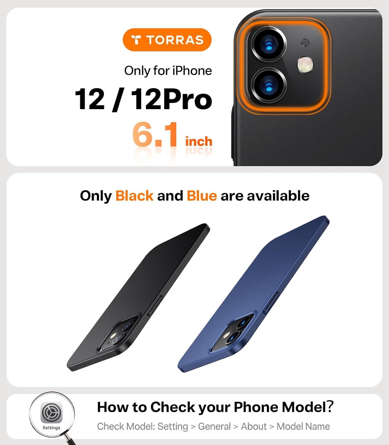 imageTORRAS Slim Fit for iPhone 12 Pro Max Case UltraThin Cover with NonSlip Grip amp No Fingerprint Hard Plastic Super Slim Phone Case for iPhone 12 Pro Max Phone Case 67 inch Space BlackBlack