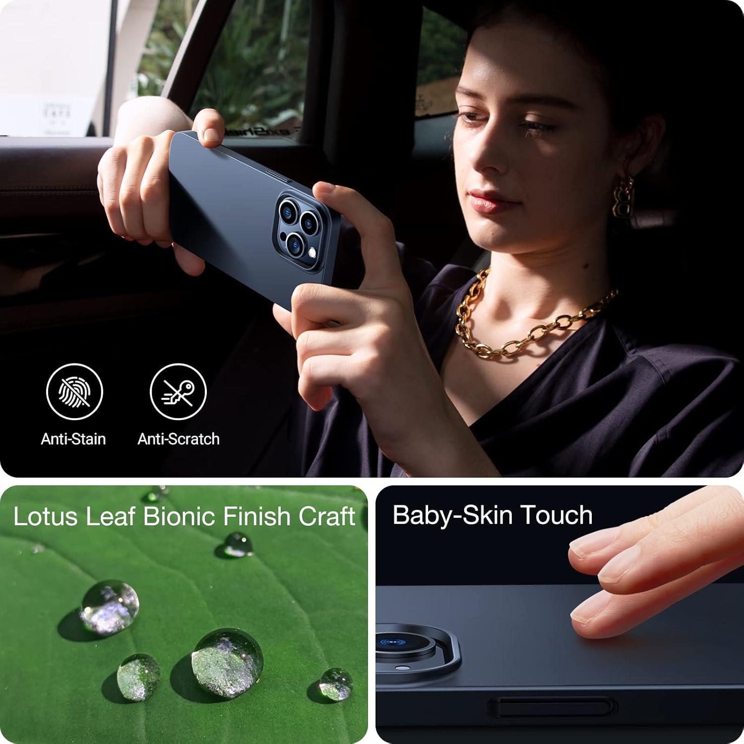 imageTORRAS Slim Fit for iPhone 12 Pro Max Case UltraThin Cover with NonSlip Grip amp No Fingerprint Hard Plastic Super Slim Phone Case for iPhone 12 Pro Max Phone Case 67 inch Space BlackBlack