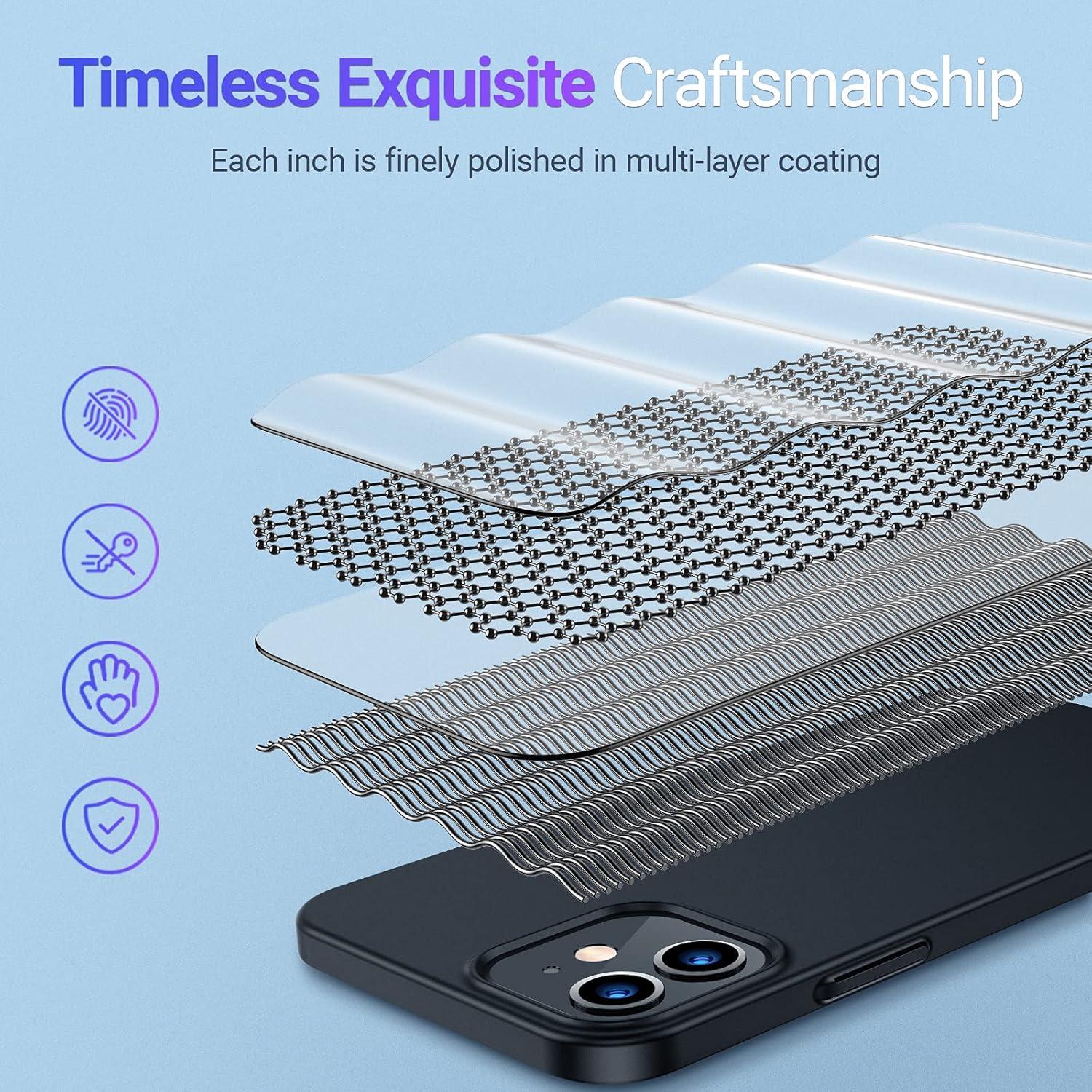 imageTORRAS Slim Fit for iPhone 12 Pro Max Case UltraThin Cover with NonSlip Grip amp No Fingerprint Hard Plastic Super Slim Phone Case for iPhone 12 Pro Max Phone Case 67 inch Space BlackBlack