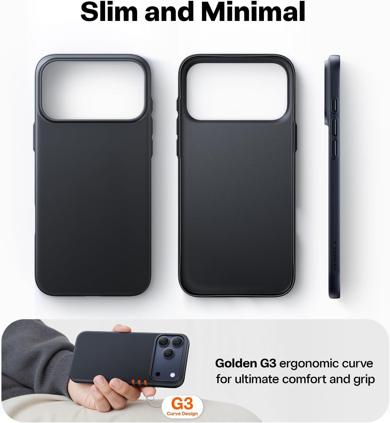 imageTORRAS Slim Fit for iPhone 12 Pro Max Case UltraThin Cover with NonSlip Grip amp No Fingerprint Hard Plastic Super Slim Phone Case for iPhone 12 Pro Max Phone Case 67 inch Space BlackBlack