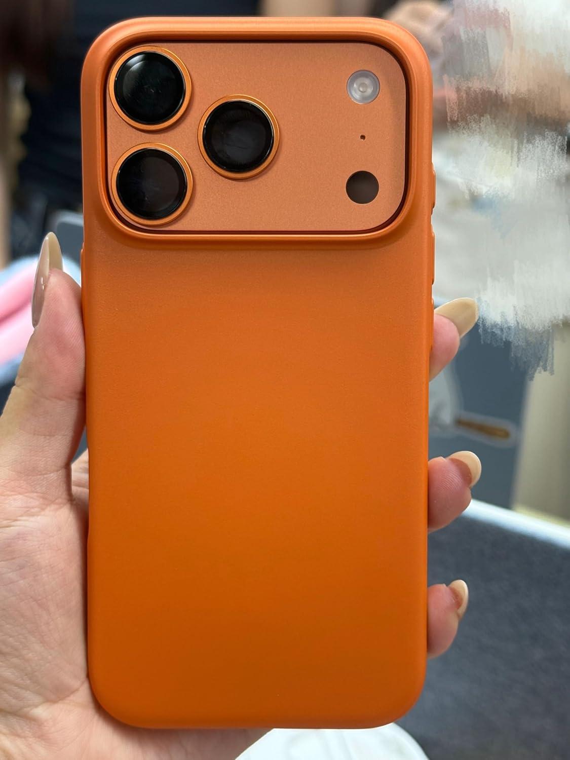 imageTORRAS Slim Fit for iPhone 12 Pro Max Case UltraThin Cover with NonSlip Grip amp No Fingerprint Hard Plastic Super Slim Phone Case for iPhone 12 Pro Max Phone Case 67 inch Space BlackCosmic Orange