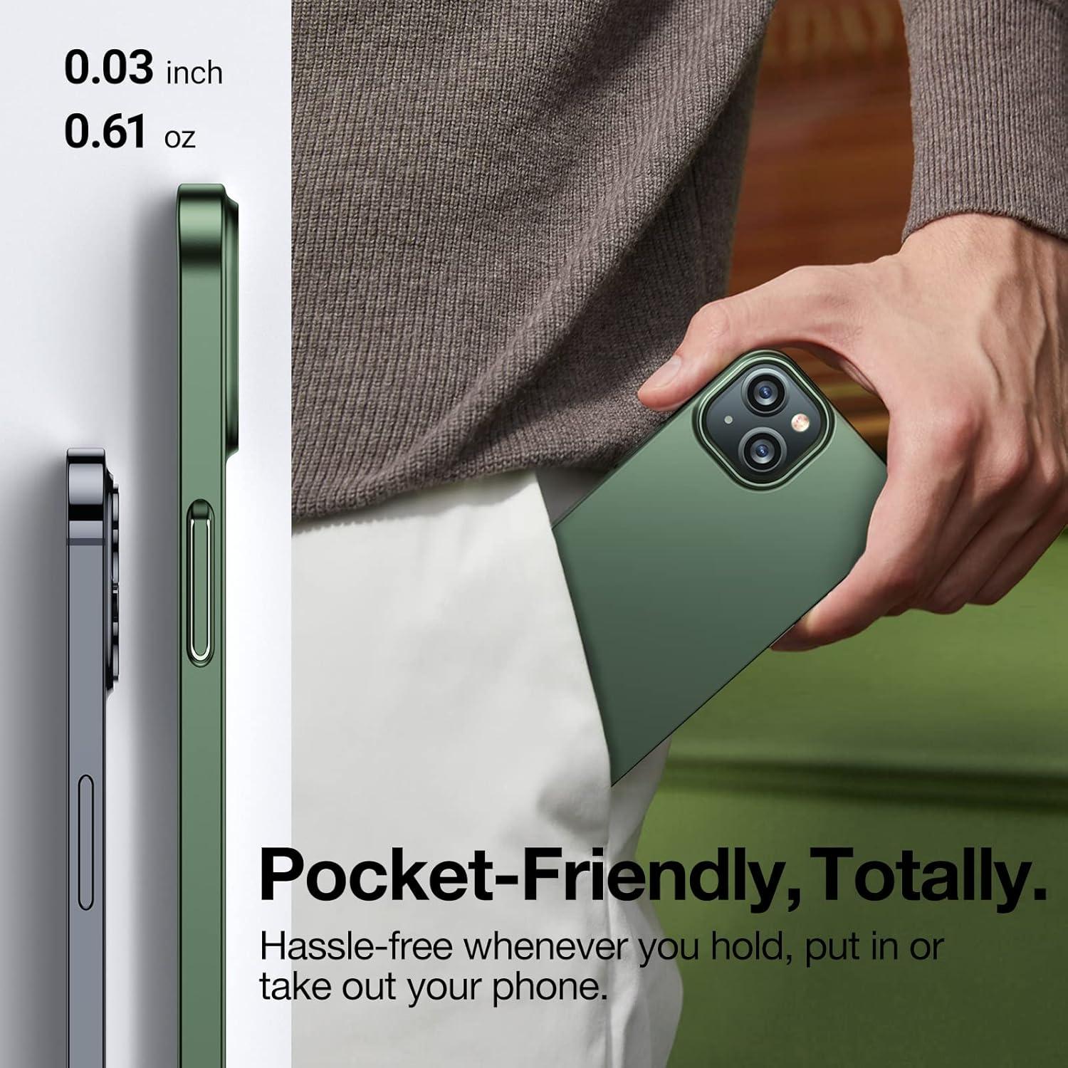 imageTORRAS Slim Fit for iPhone 12 Pro Max Case UltraThin Cover with NonSlip Grip amp No Fingerprint Hard Plastic Super Slim Phone Case for iPhone 12 Pro Max Phone Case 67 inch Space BlackGreen